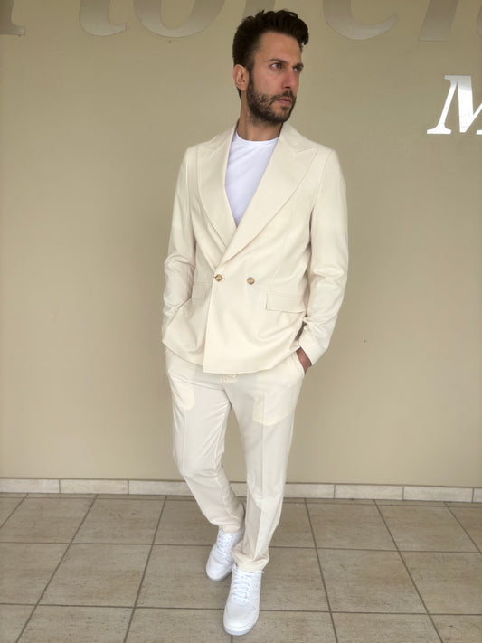 Marcel Morel abito doppiopetto over PANNA
