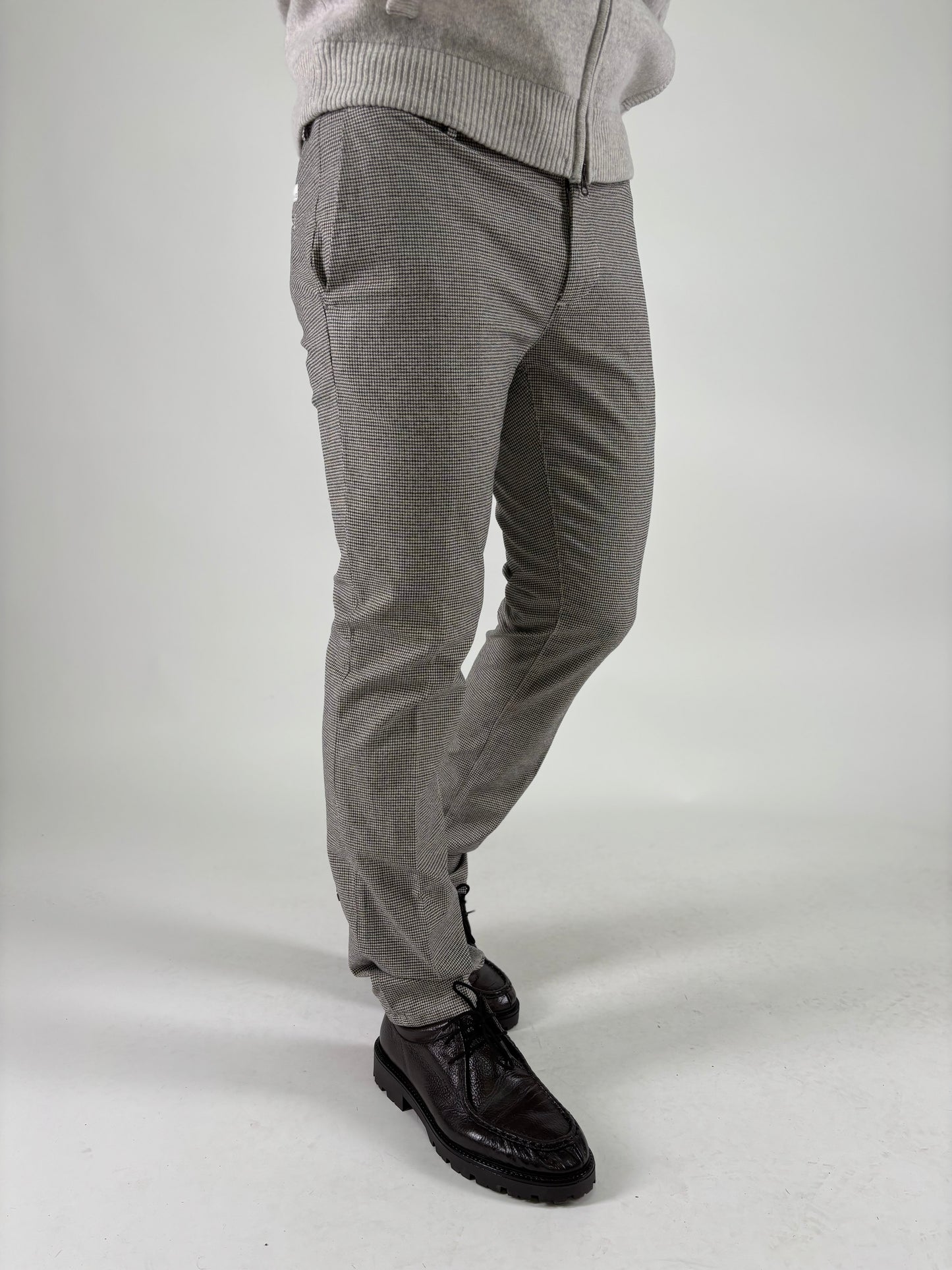 Teleria Zed Pantalone slim pied de poule PANNA/MARRONE/BLU