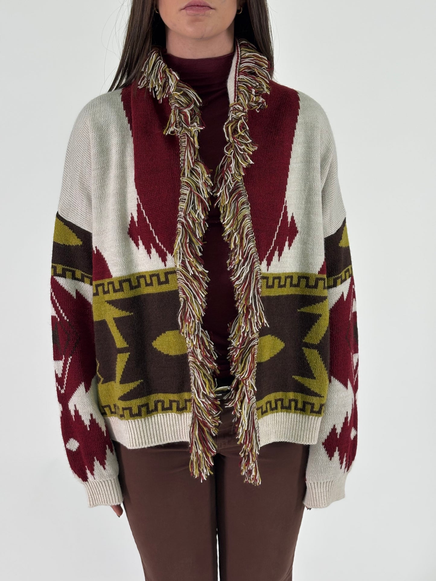 Susy Mix Cardigan con frange MULTICOLOR