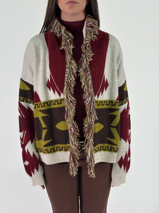 Susy Mix Cardigan con frange MULTICOLOR