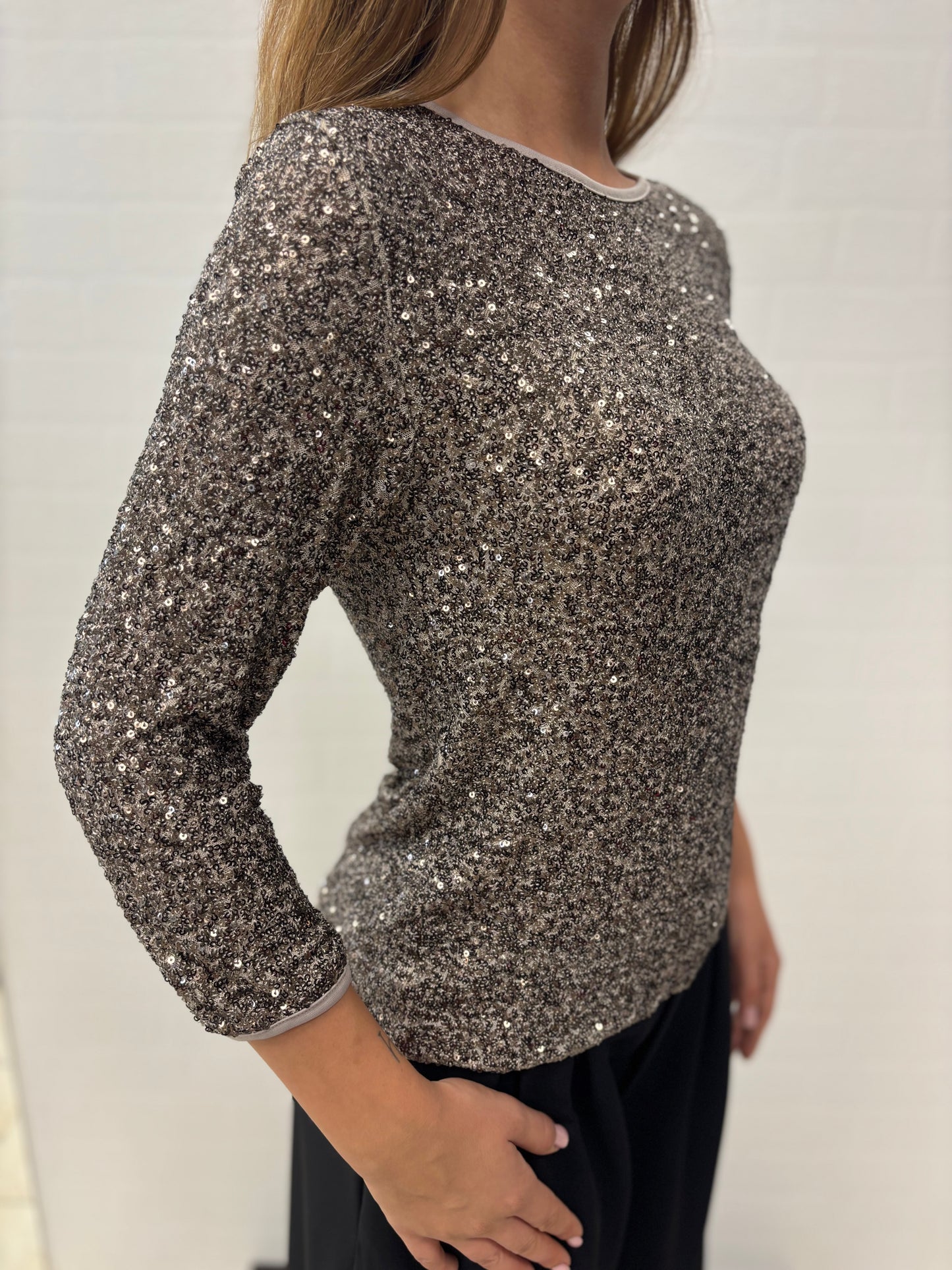Susy Mix Maglia in paillettes FANGO