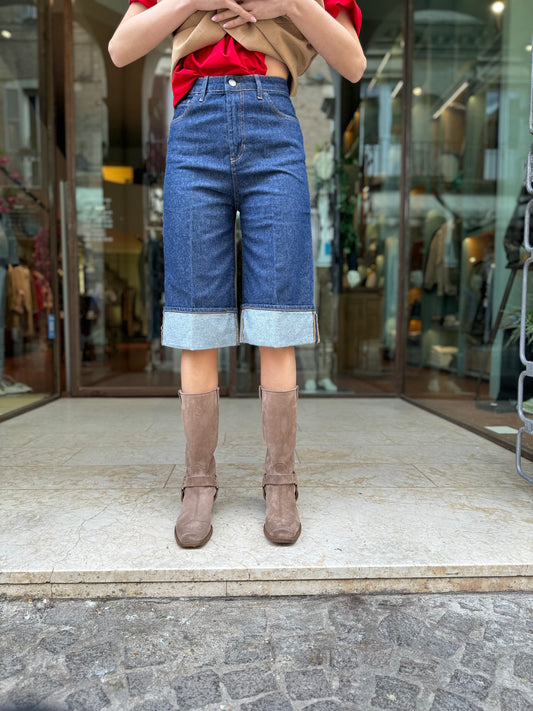 Mercì Bermuda jeans con risvolto DENIM