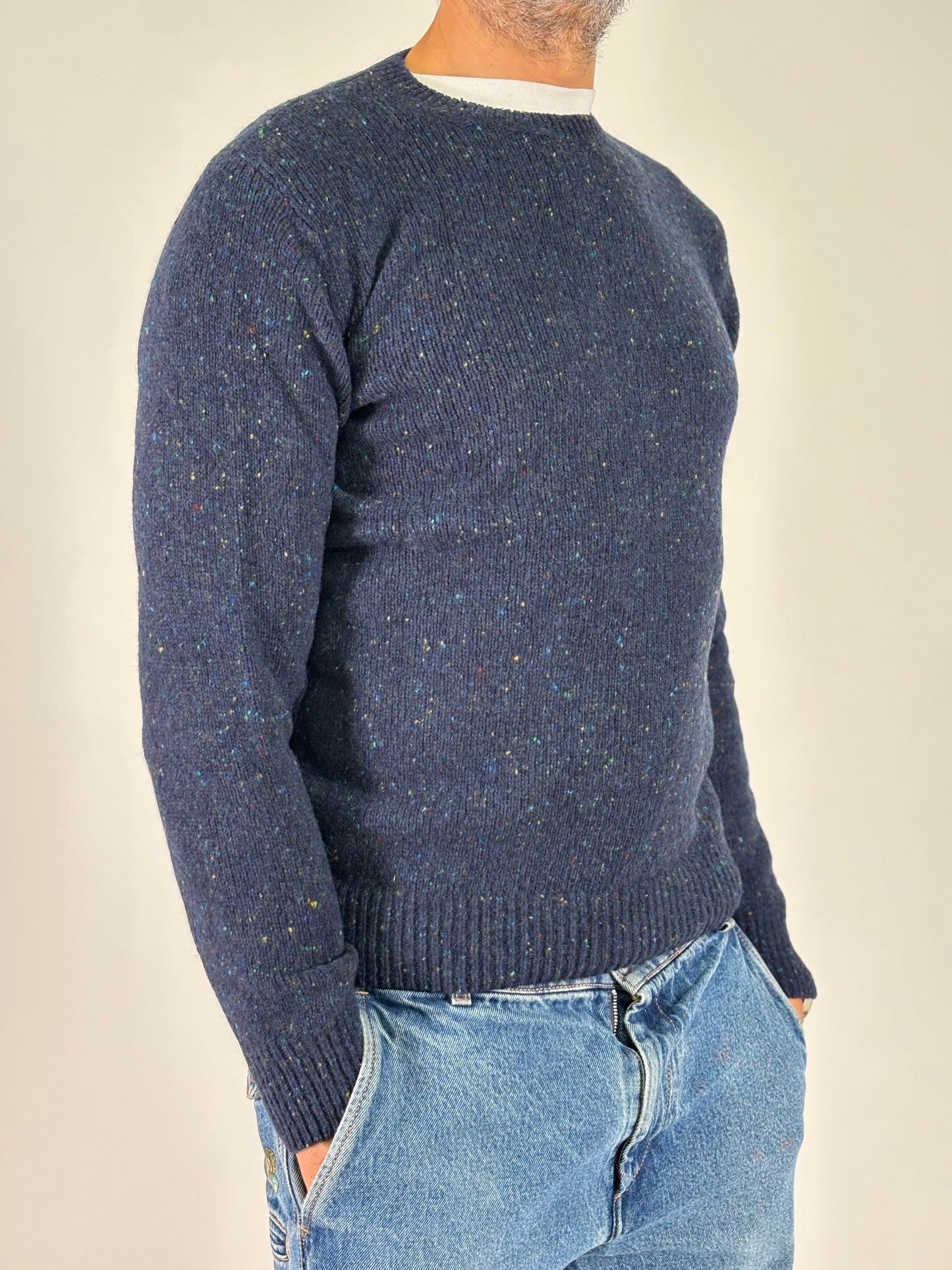 Retois Maglia girocollo puntini colorati BLU