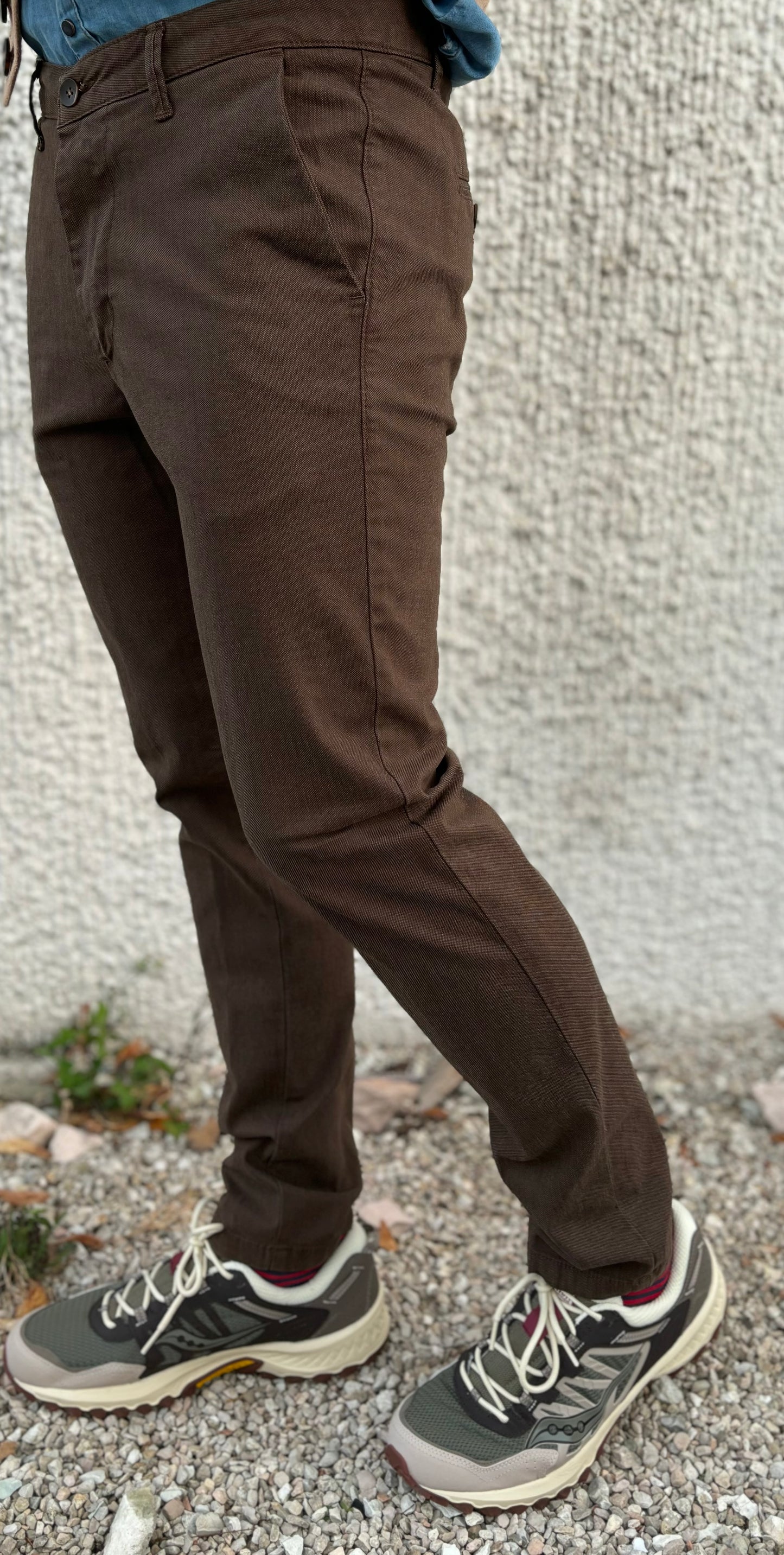 Squad Pantalone chino tessuto operato MARRONE