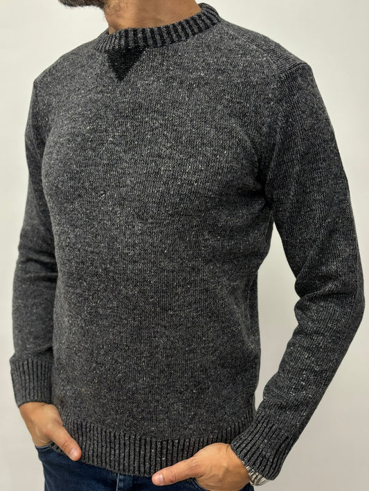 Loft88 maglia girocollo tweed mistolana GRIGIO