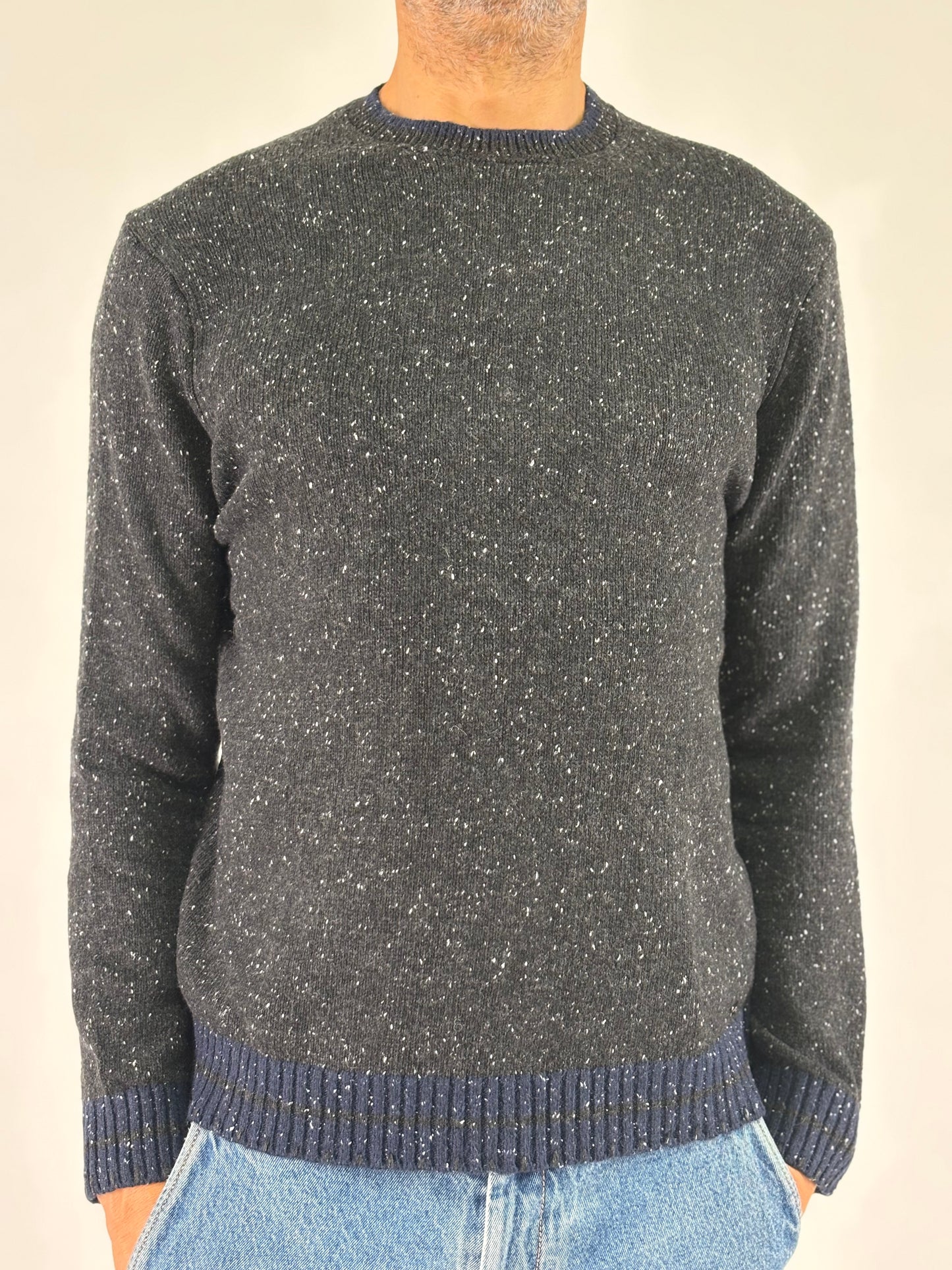 Markup Maglia girocollo puntinata bianca ANTRACITE