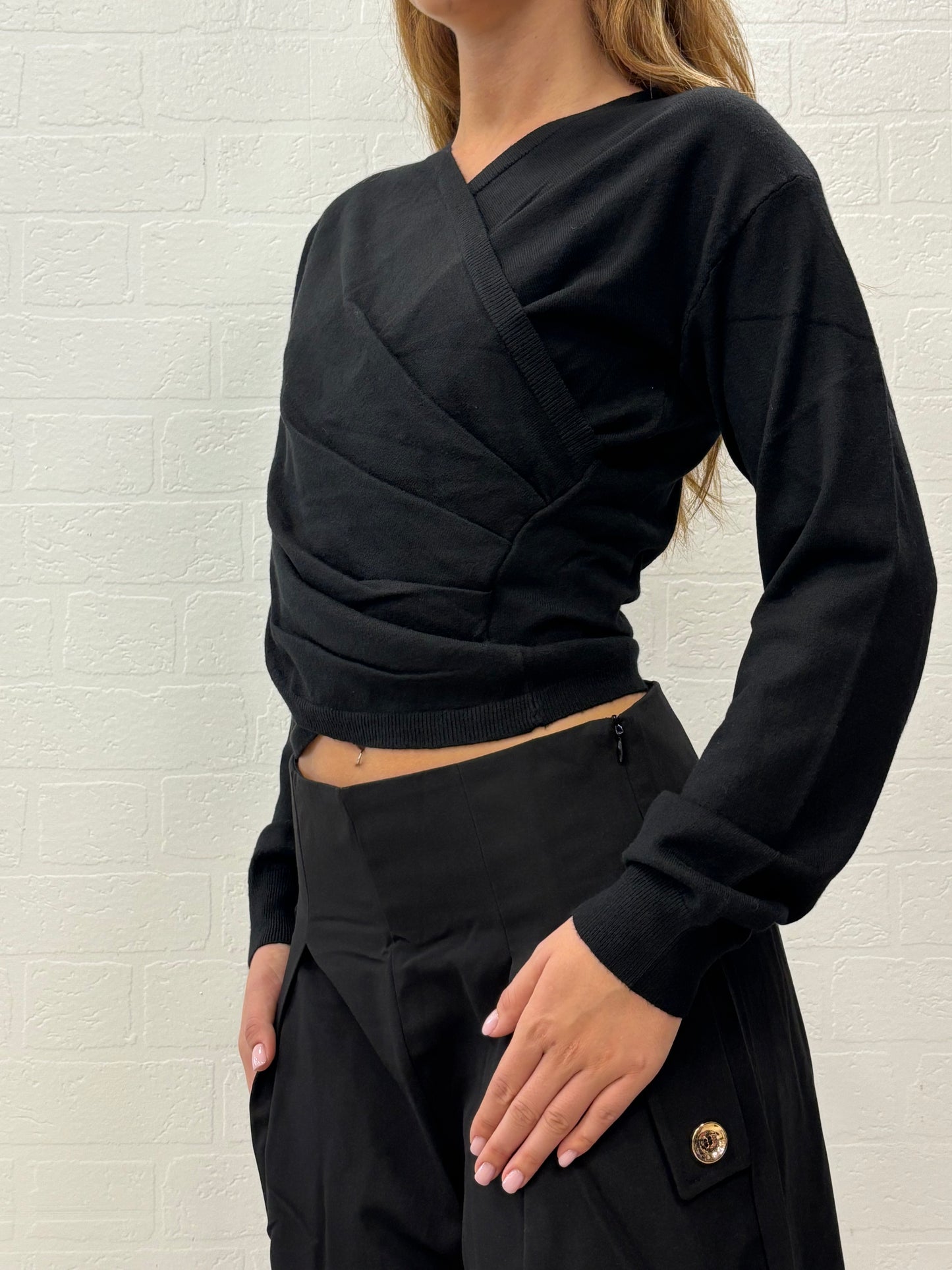 Griffai Maglia ml incrociata NERO