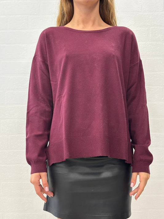 Griffai Maglia girocollo con spacchetti laterali BORDEAUX