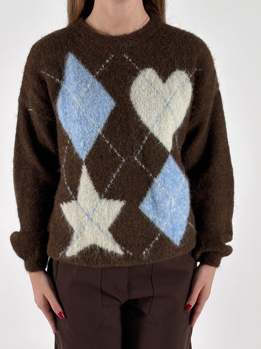 Susy Mix girocollo rombi PANNA MORO CELESTE