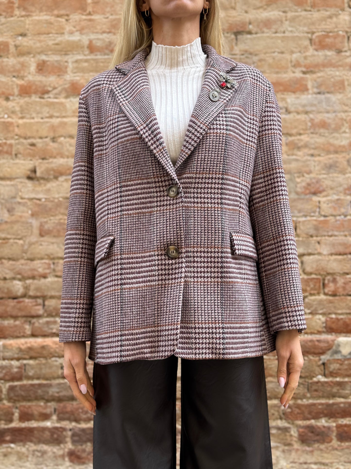 DIXIE giacca scacchi CAMMELLO