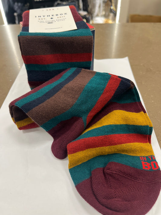 In the box Calzini Stripes multicolor RIGA PRUGNA