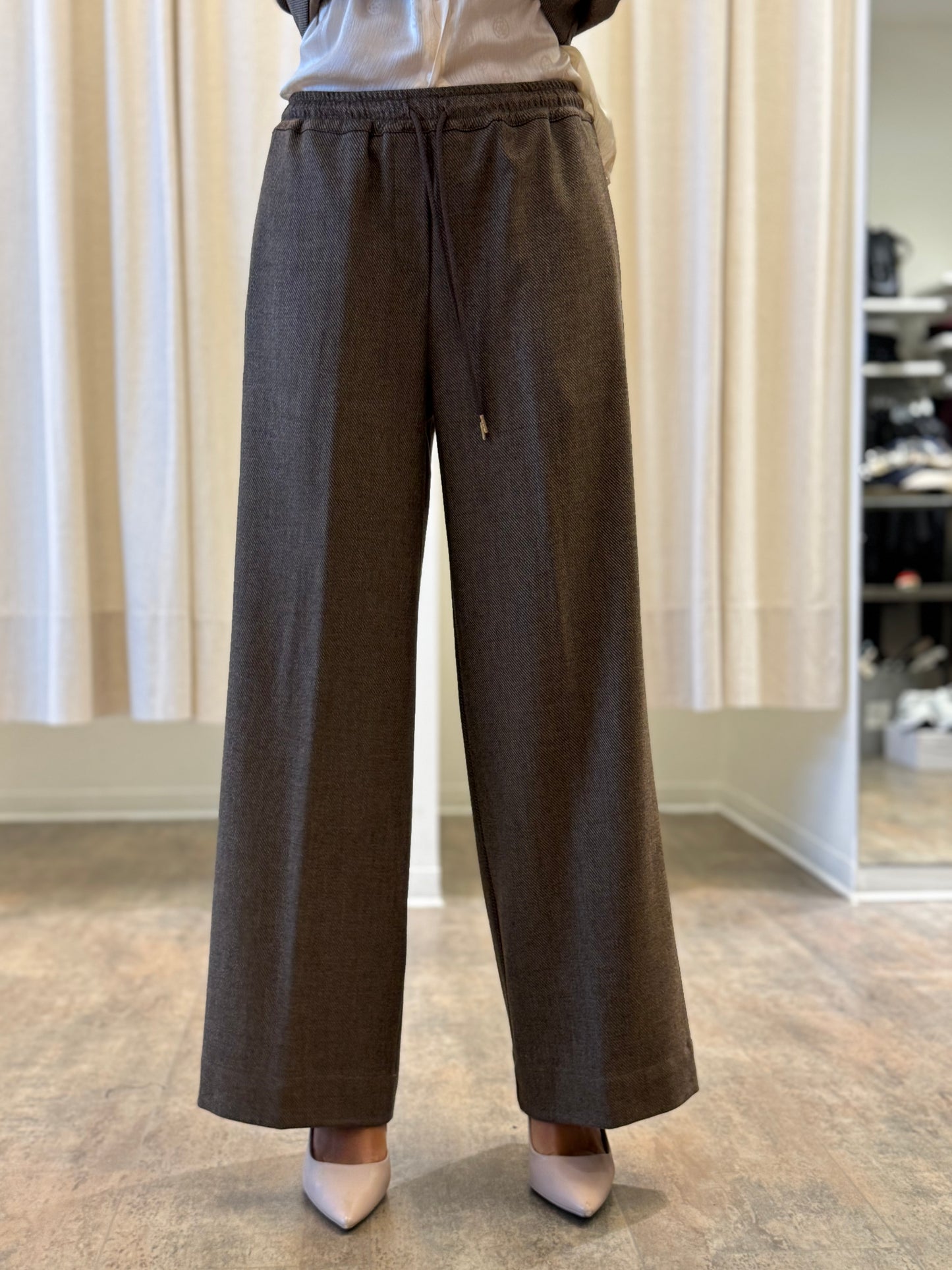 Kocca Pantalone palazzo con elastico MARRONE