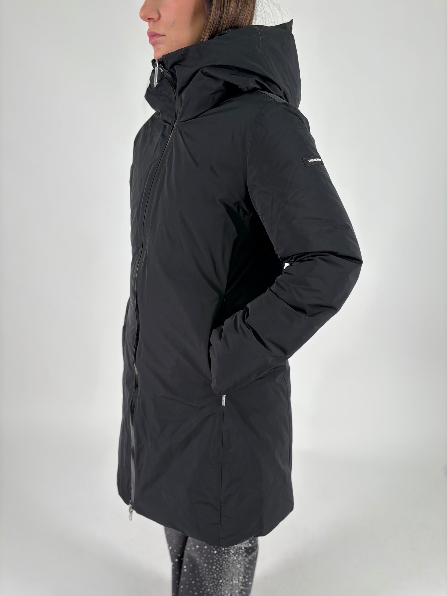 FREEDOMDAY piumino lungo double vera piuma NERO