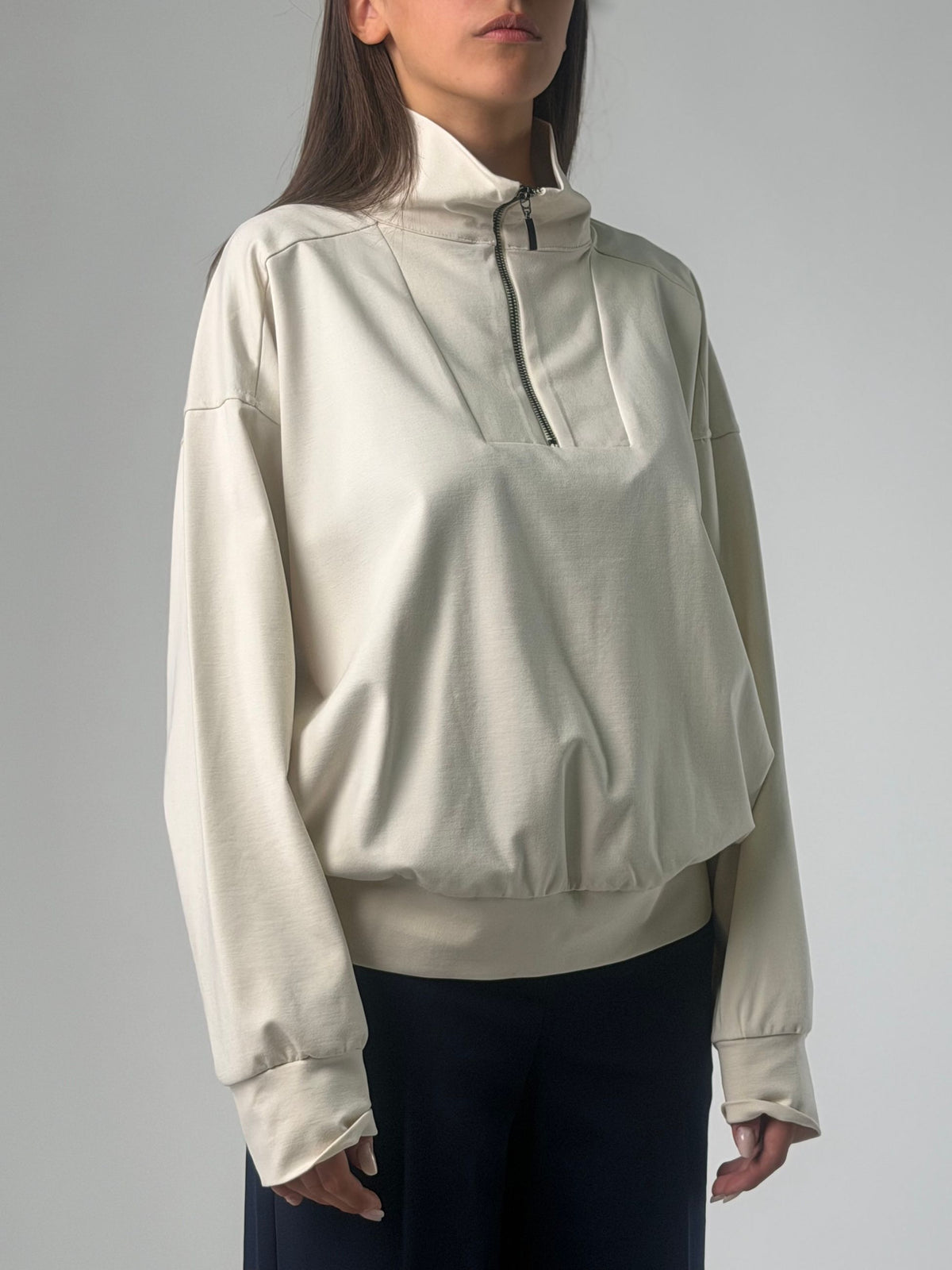 Felpa collo zip