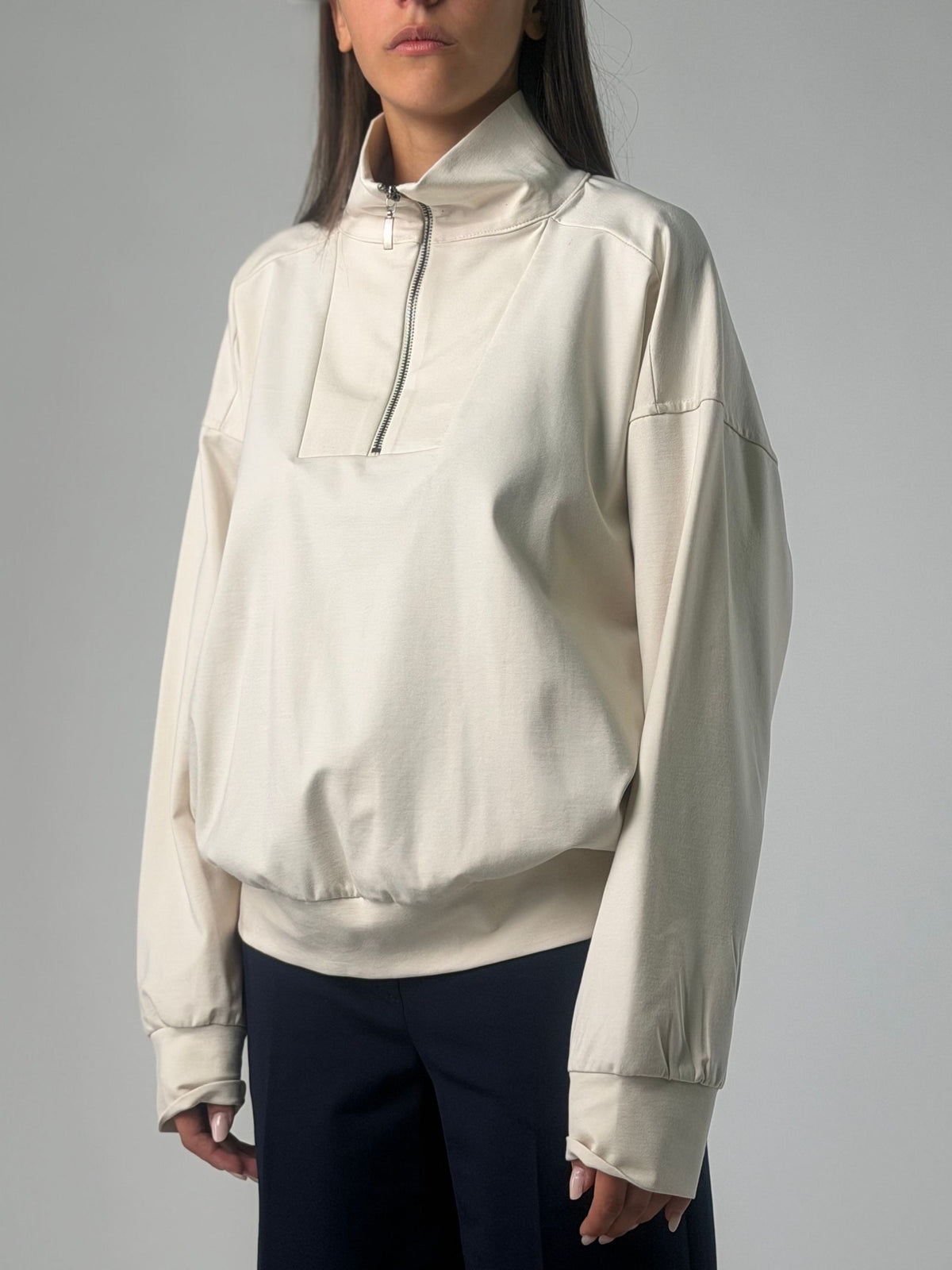 Felpa collo zip