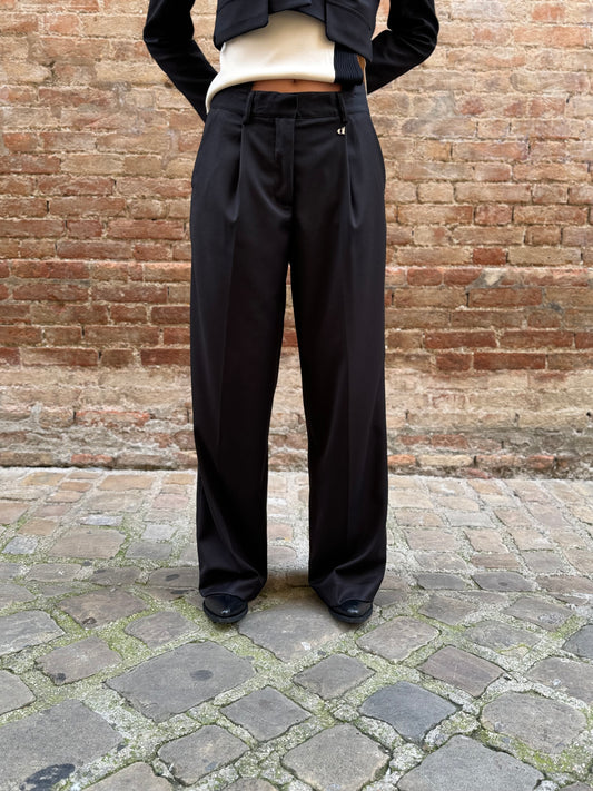 Dixie Pantalone con pences largo NERO