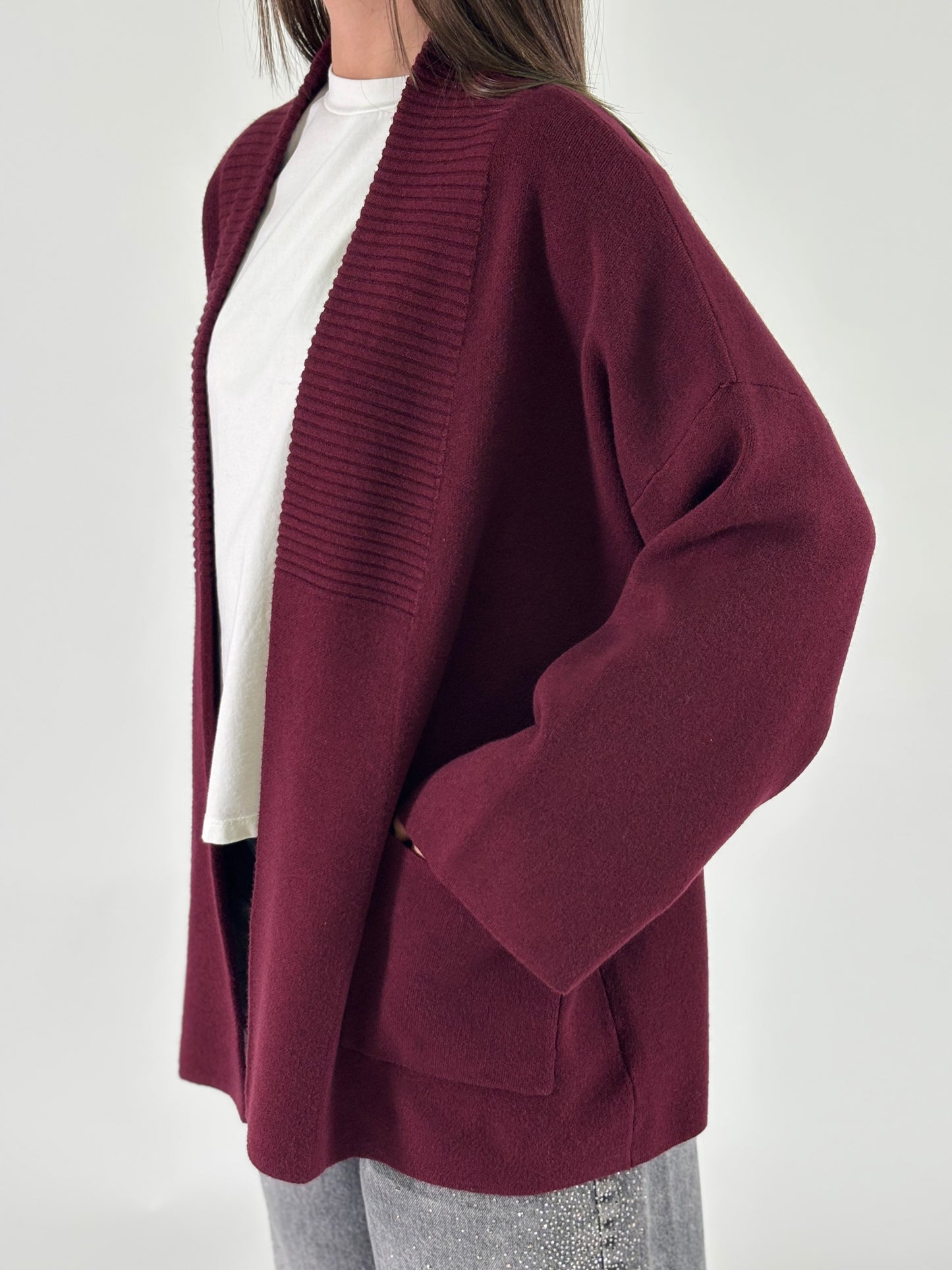 Myastreet Cardigan cropped BORDEAUX