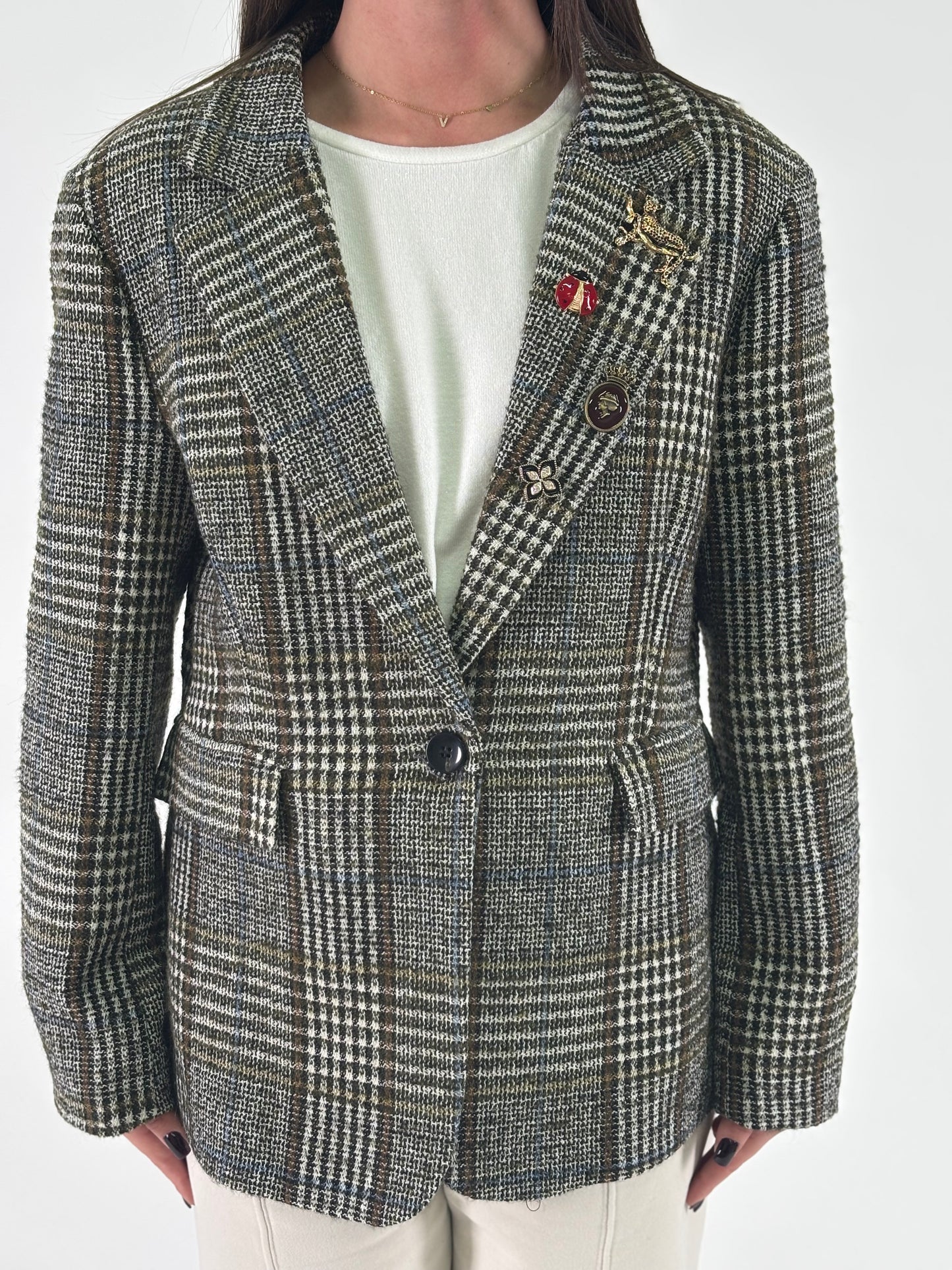 Tensione In Giacca a scacchi e spille BEIGE/NERO/MORO