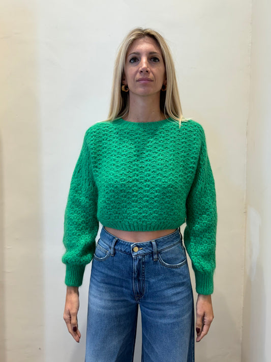 Kocca Maglia crop traforata VERDE