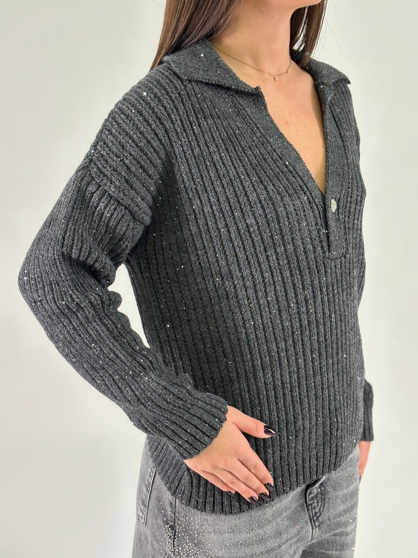 Kocca Maglia collo polo GRIGIO