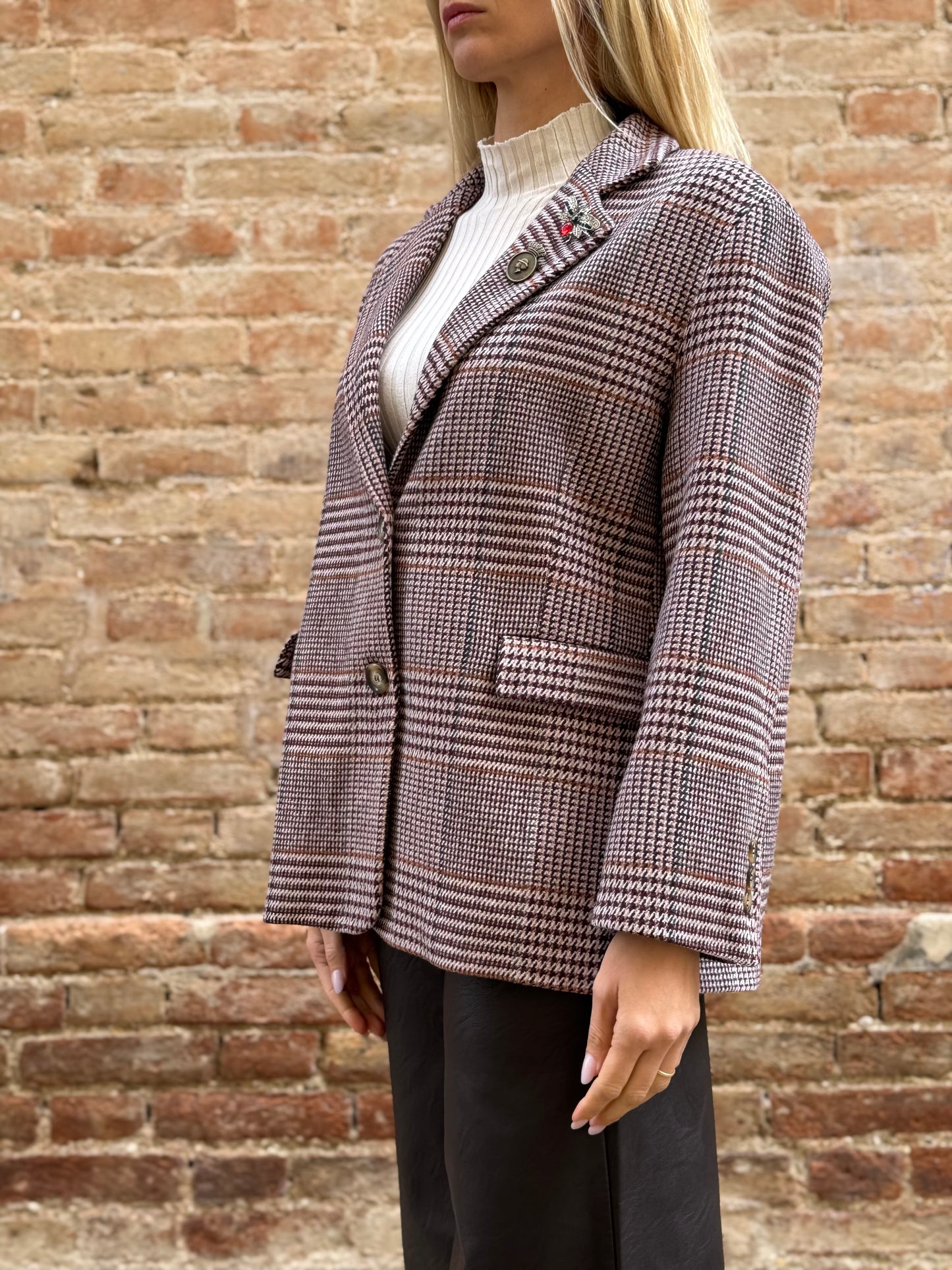 DIXIE giacca scacchi CAMMELLO