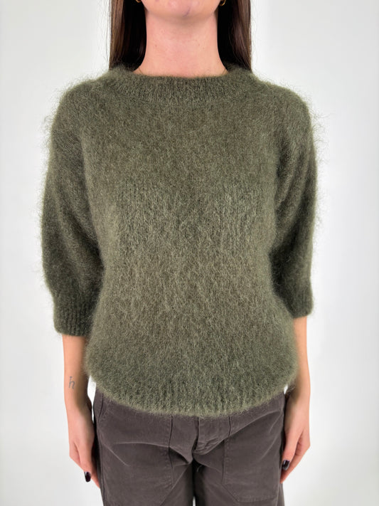 DIXIE maglia mohair m/corta MILITARE