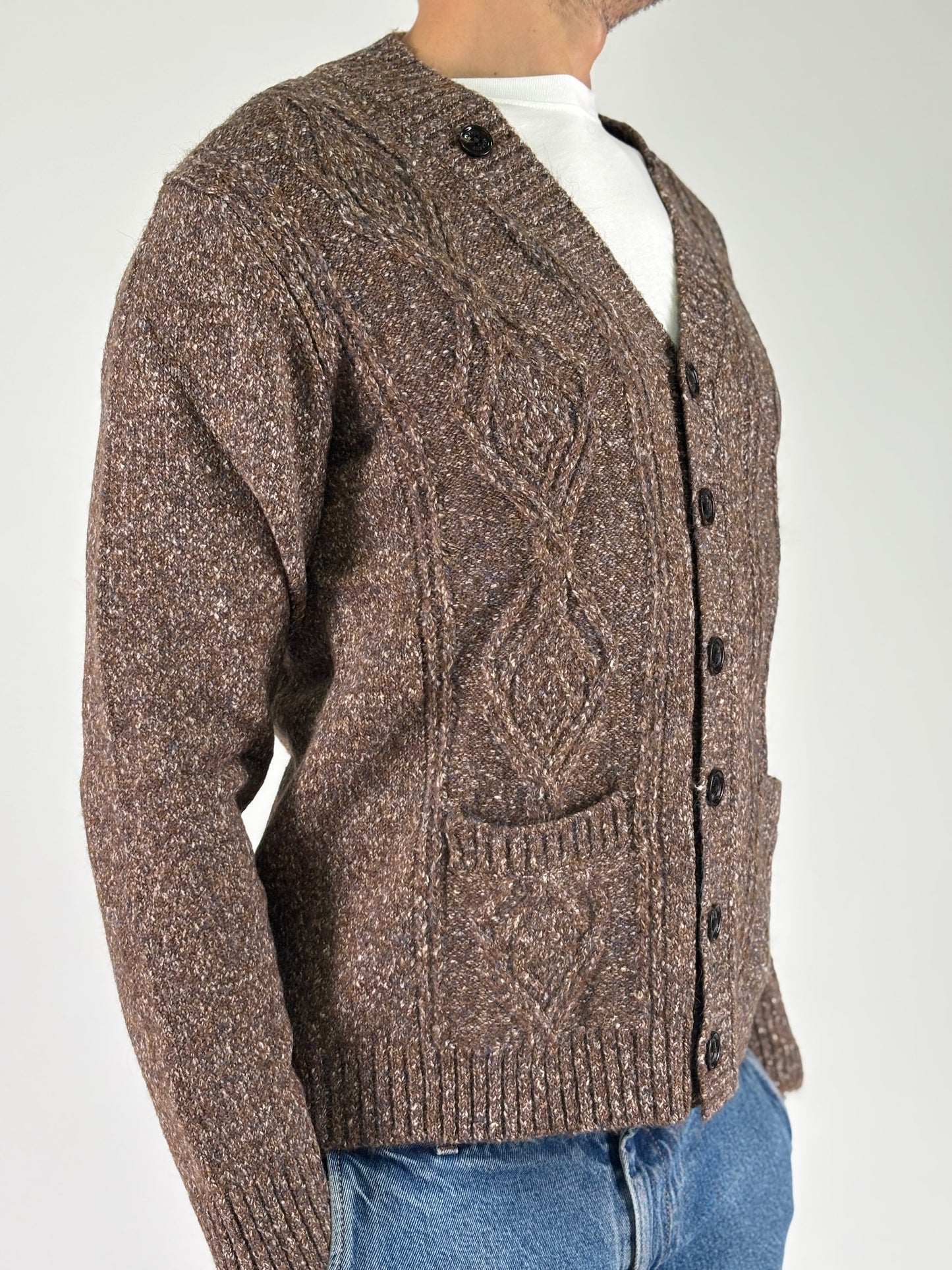 Markup Cardigan con trecce malfilè melange MARRONE
