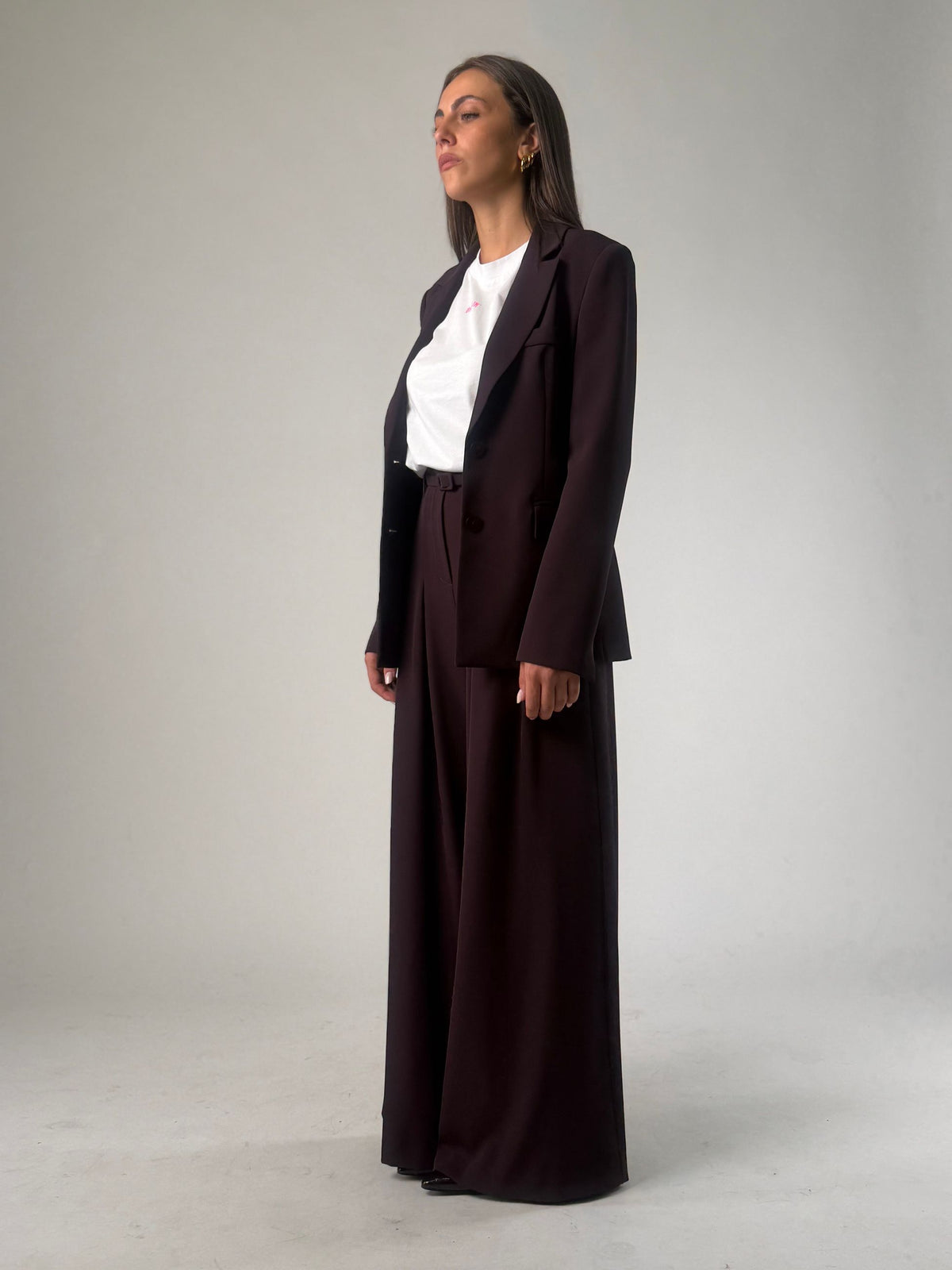 Pantalone palazzo con pinces