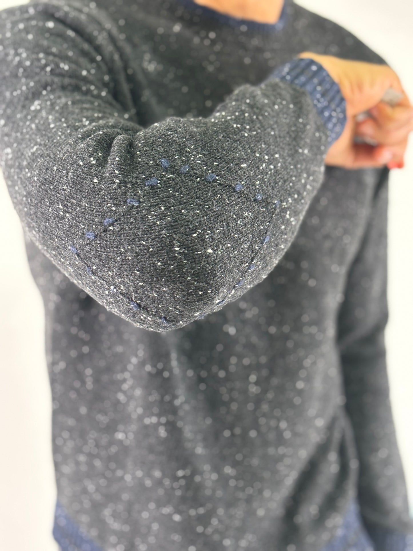 Markup Maglia girocollo puntinata bianca ANTRACITE