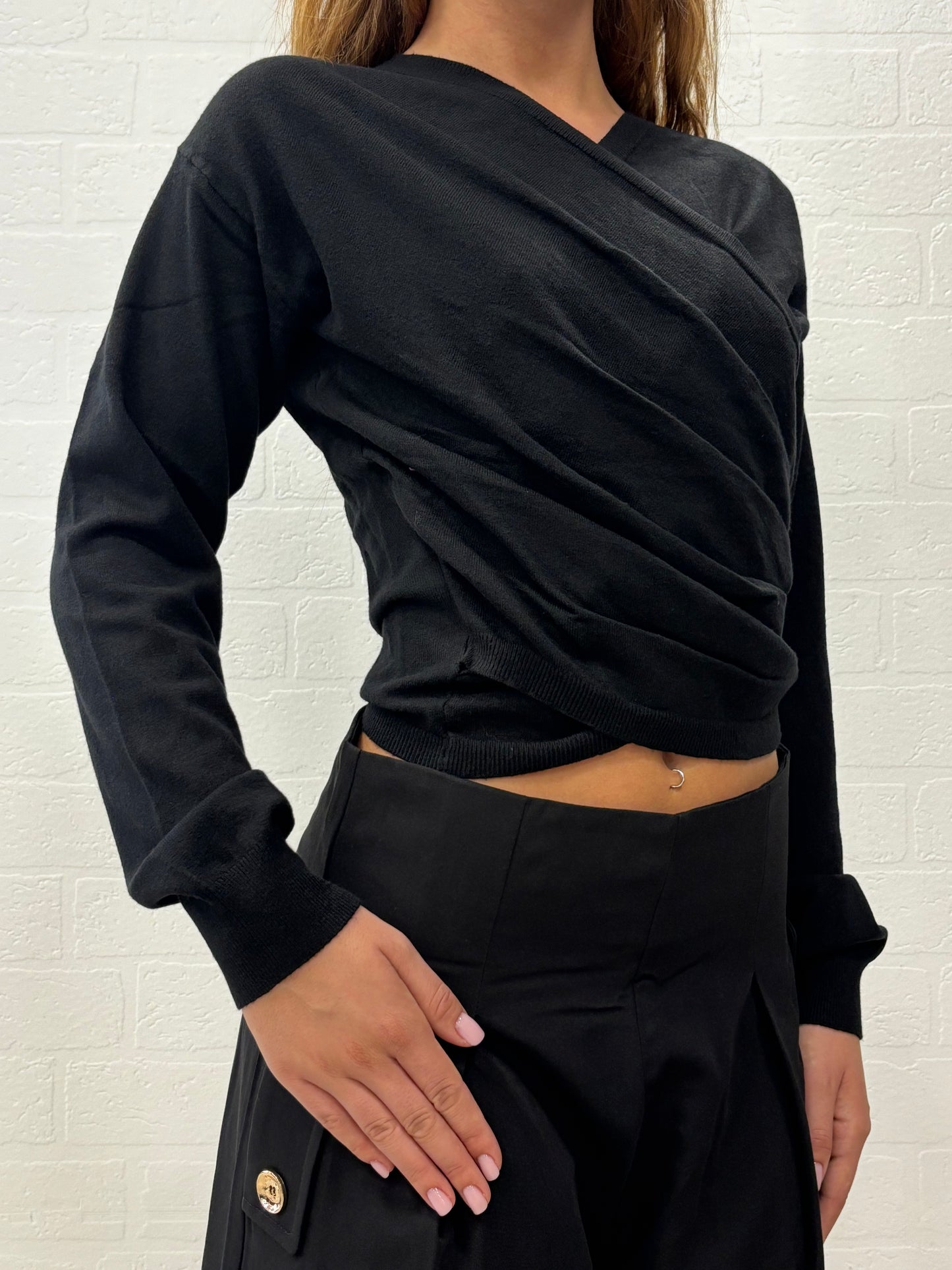 Griffai Maglia ml incrociata NERO