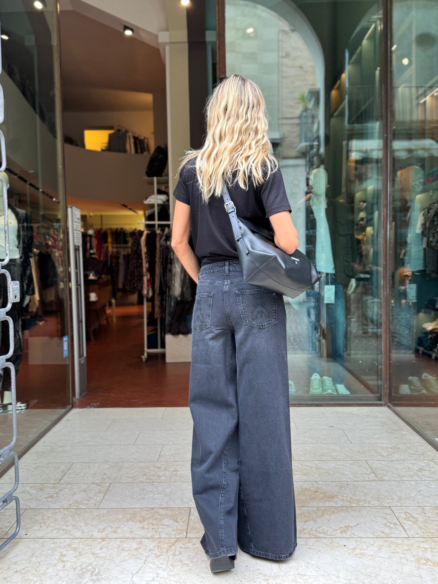 PATRIZIA PEPE T-shirt m/m con punti luce NERO