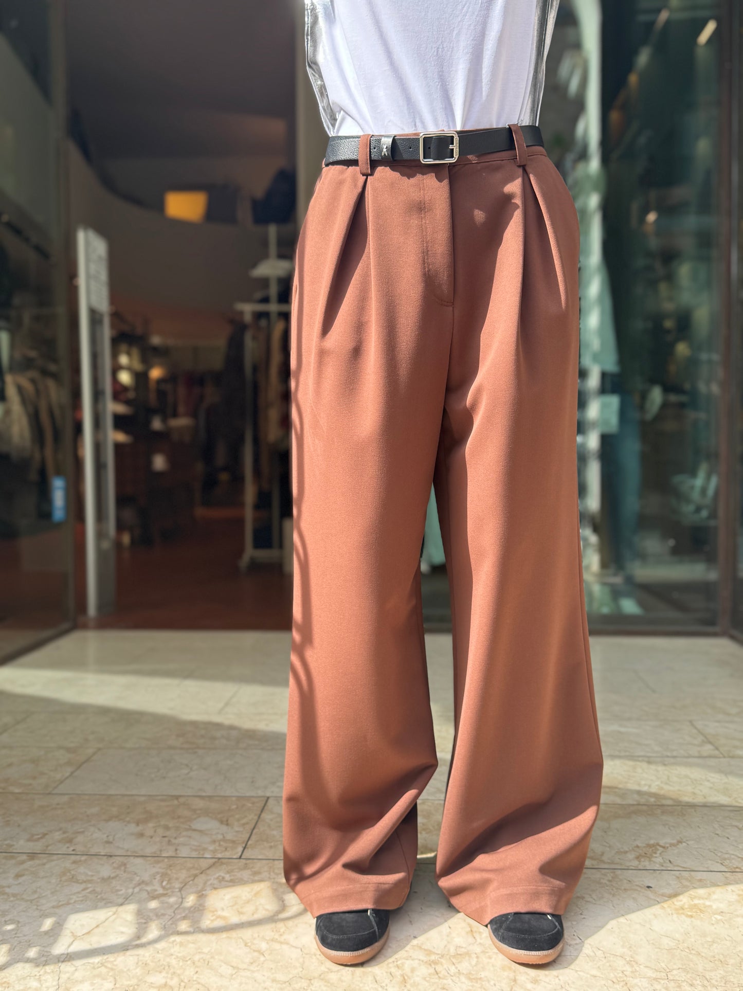 PATRIZIA PEPE Pantalone palazzo MARRONE