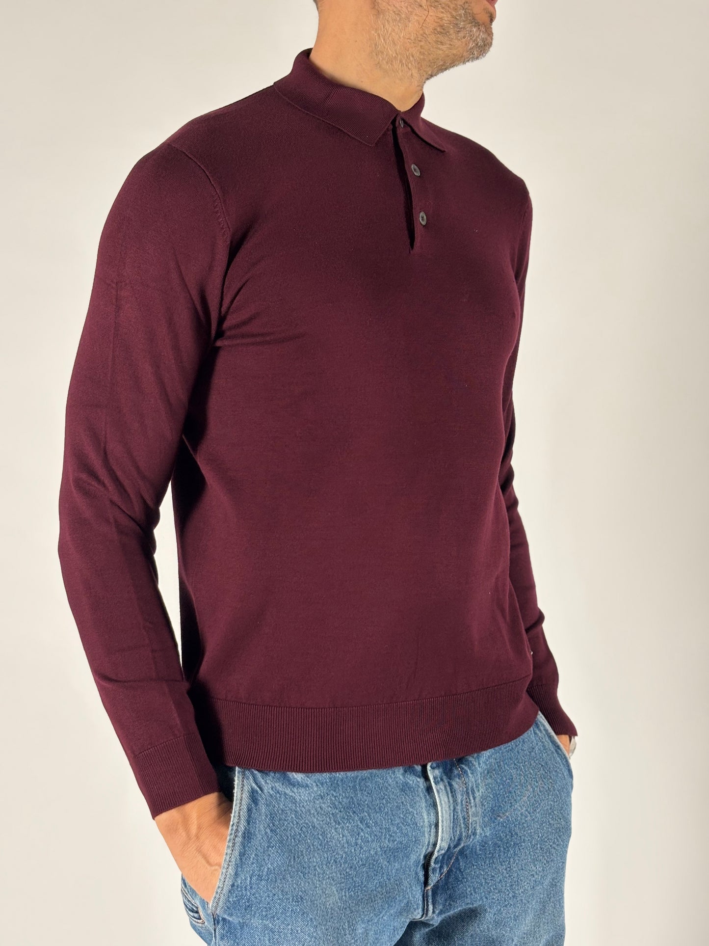 Markup Polo ml in viscosa BORDEAUX