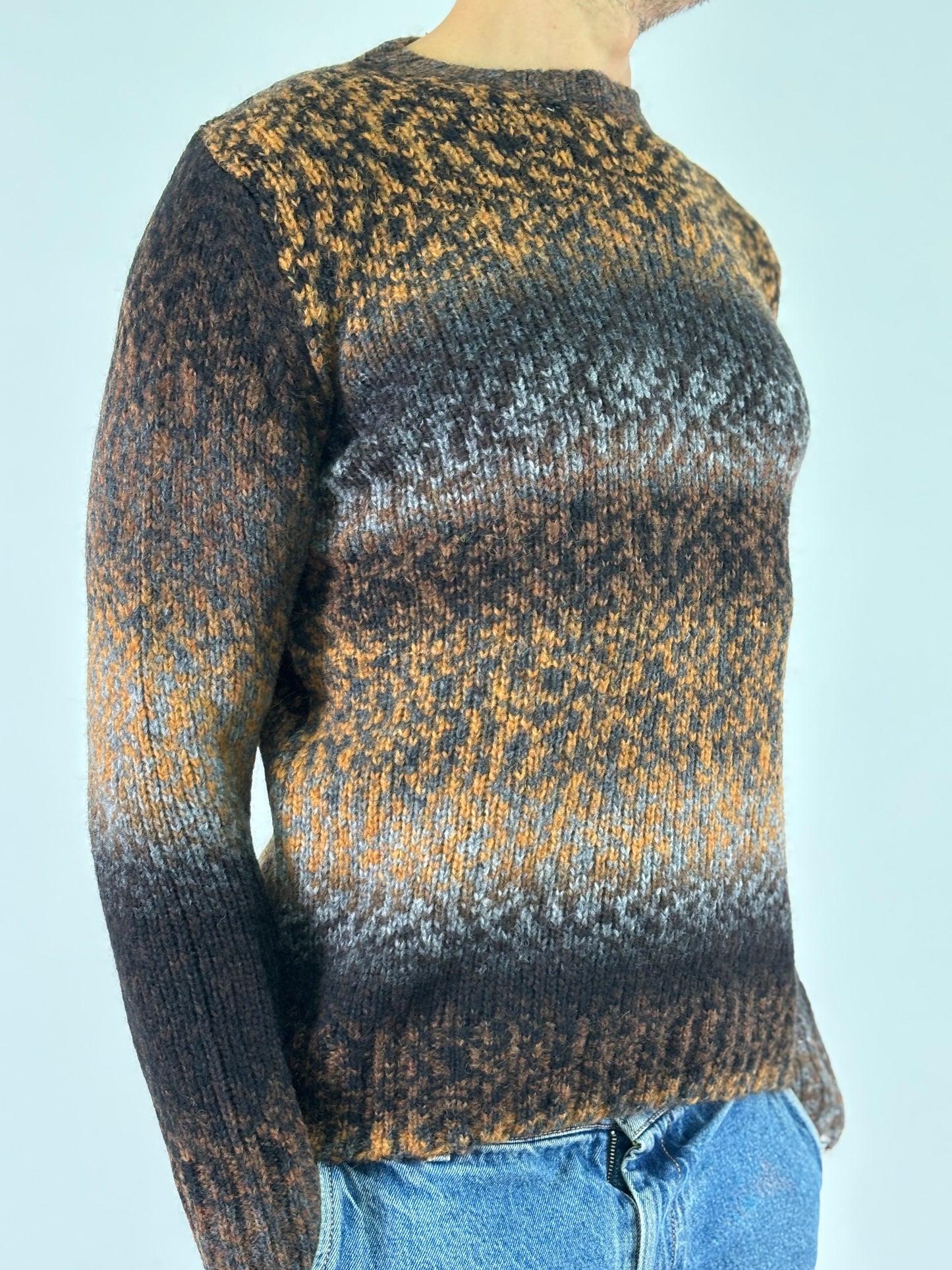 Retois Maglia girocollo ml multicolor MARRONE