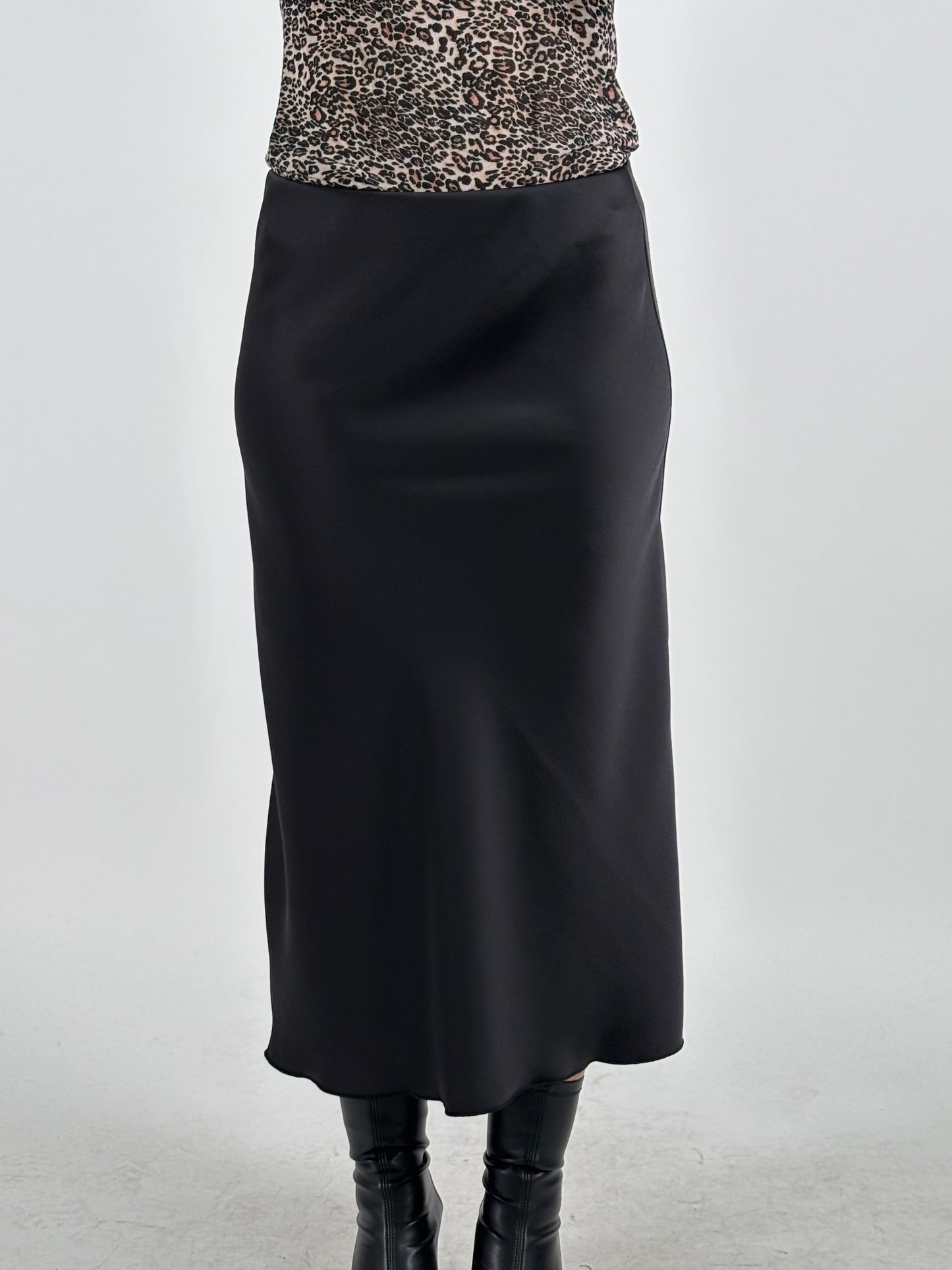 Dixie Gonna midi effetto raso NERO