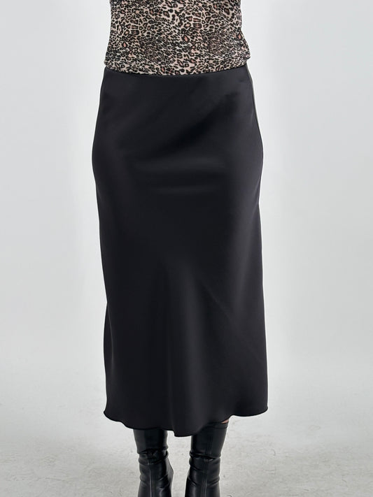 Dixie Gonna midi effetto raso NERO