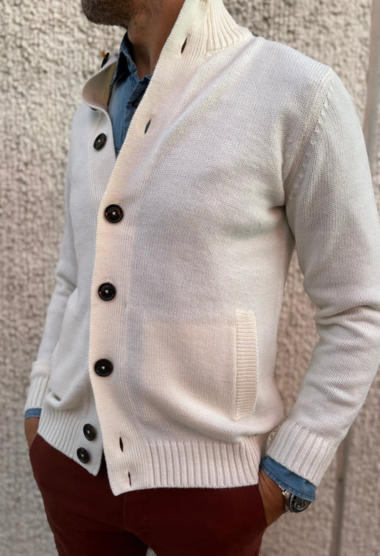 Markup Cardigan misto lana con bottoni PANNA