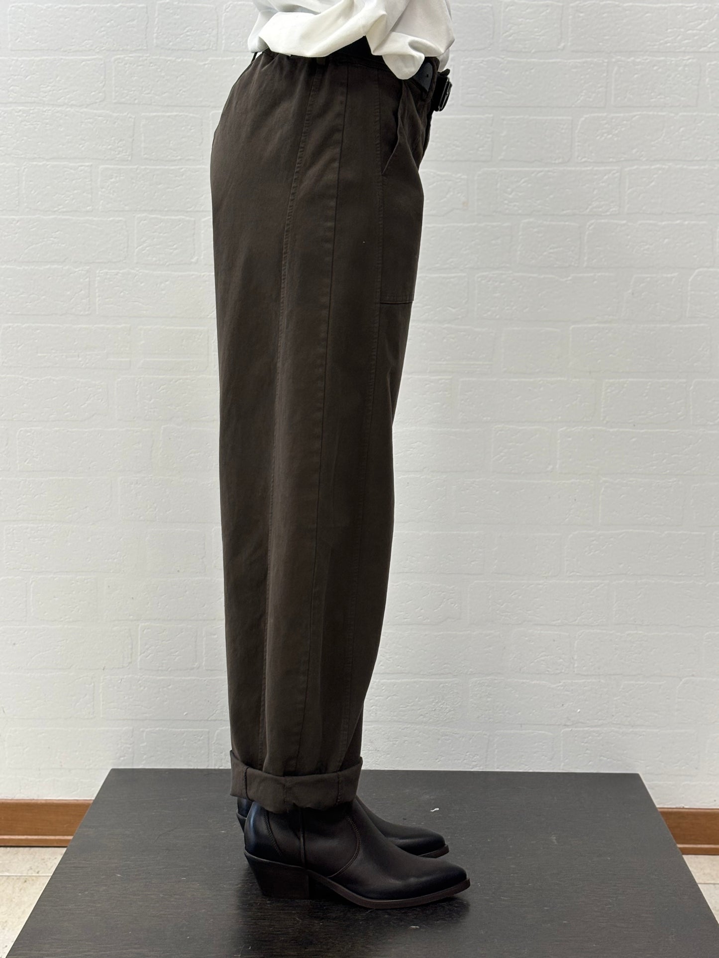 Susy Mix Pantalone ovetto con cinta MORO