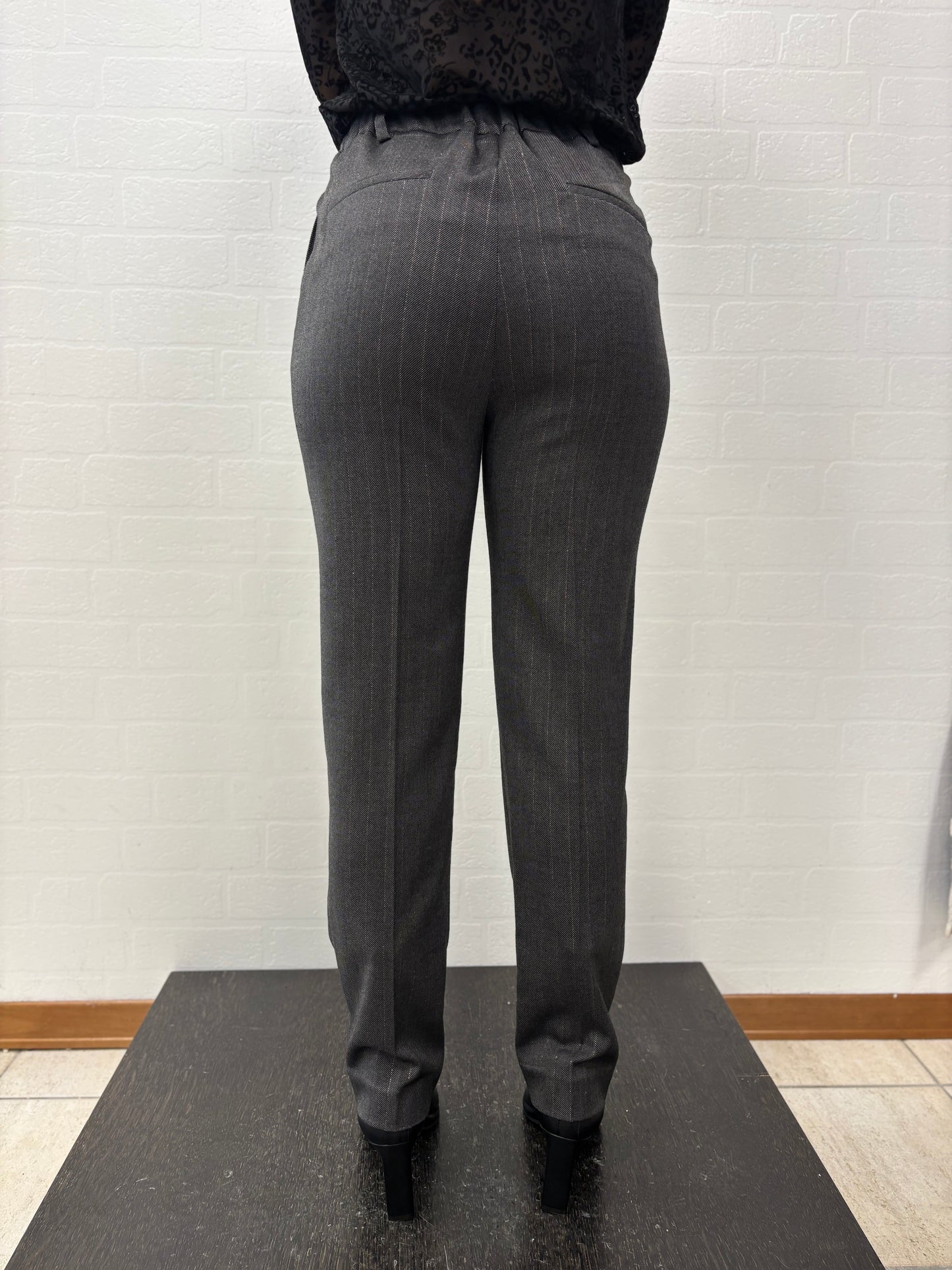 Kocca Pantalone gessato in lurex argento GRIGIO