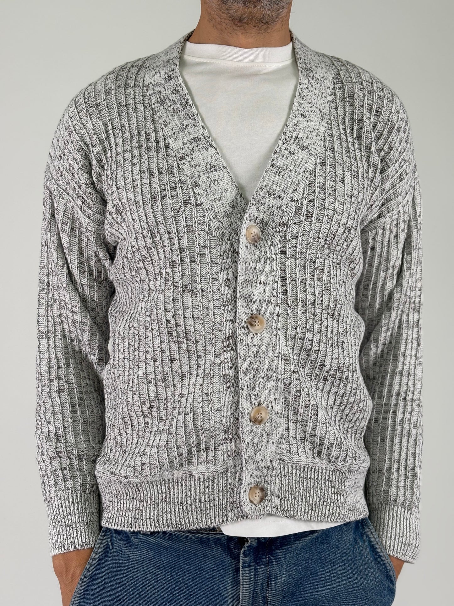 Seinse Cardigan ml melange MARRONE/BIANCO