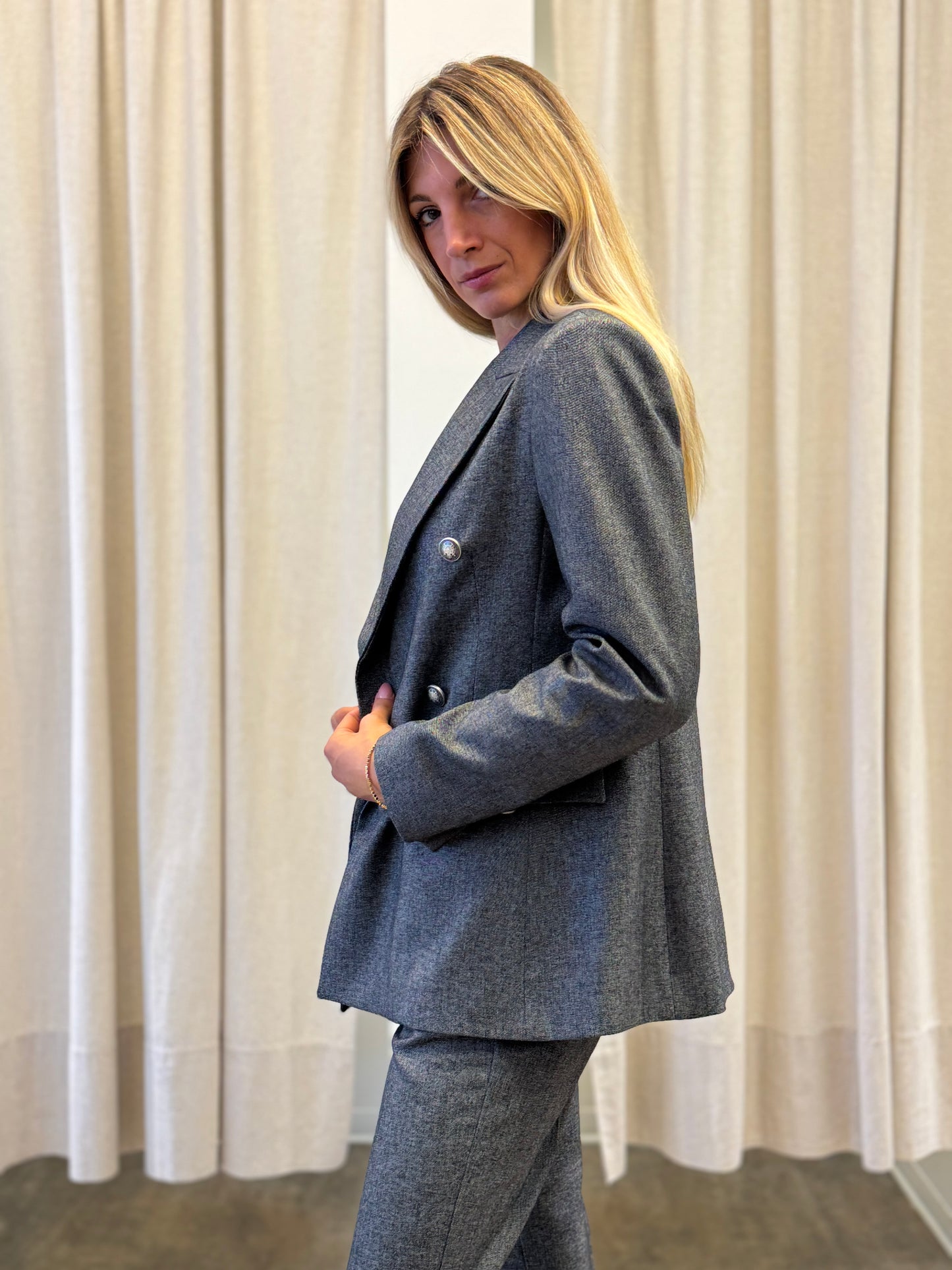 Eco Giacca doppiopetto GRIGIO