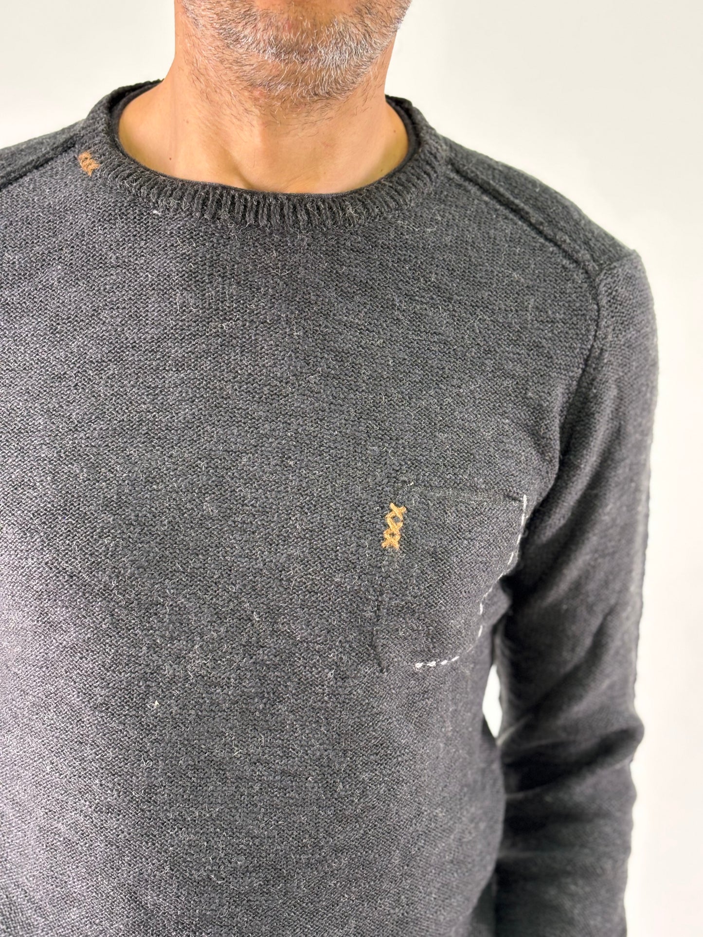 Loft88 Maglia girocollo con taschino ANTRACITE