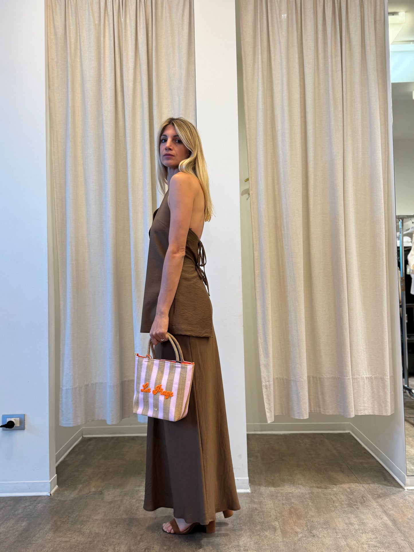 Susy mix completo gilet+gonna MARRONE