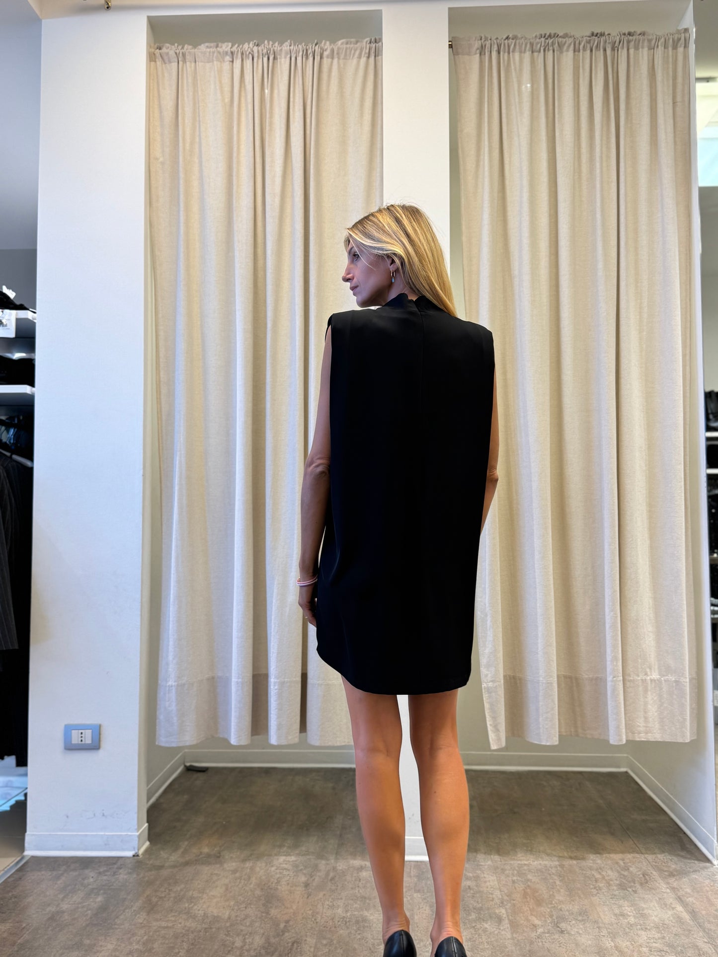 Myastreet Abito corto con spalline NERO