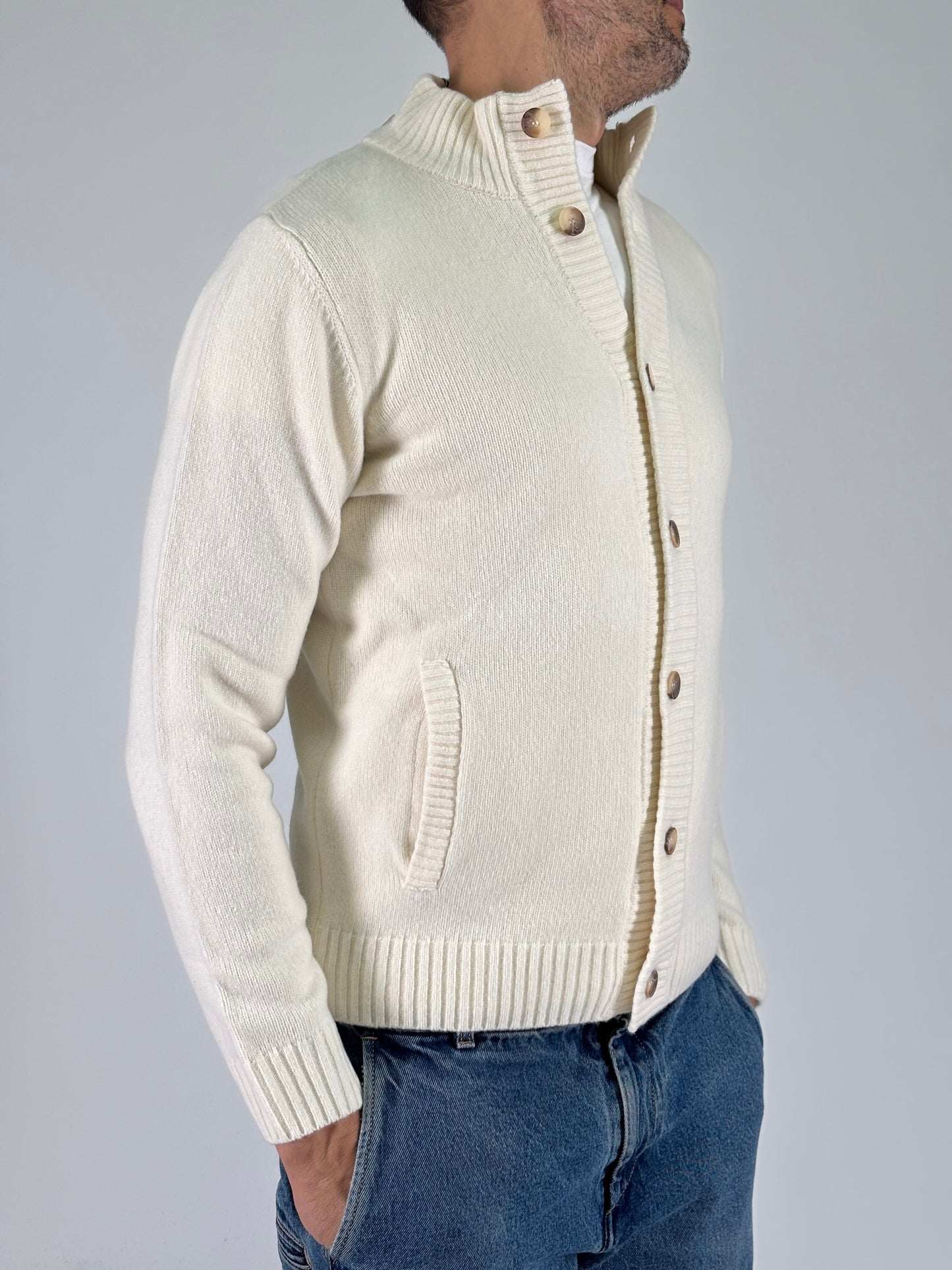 Sporting Mare Cardigan con tasche PANNA