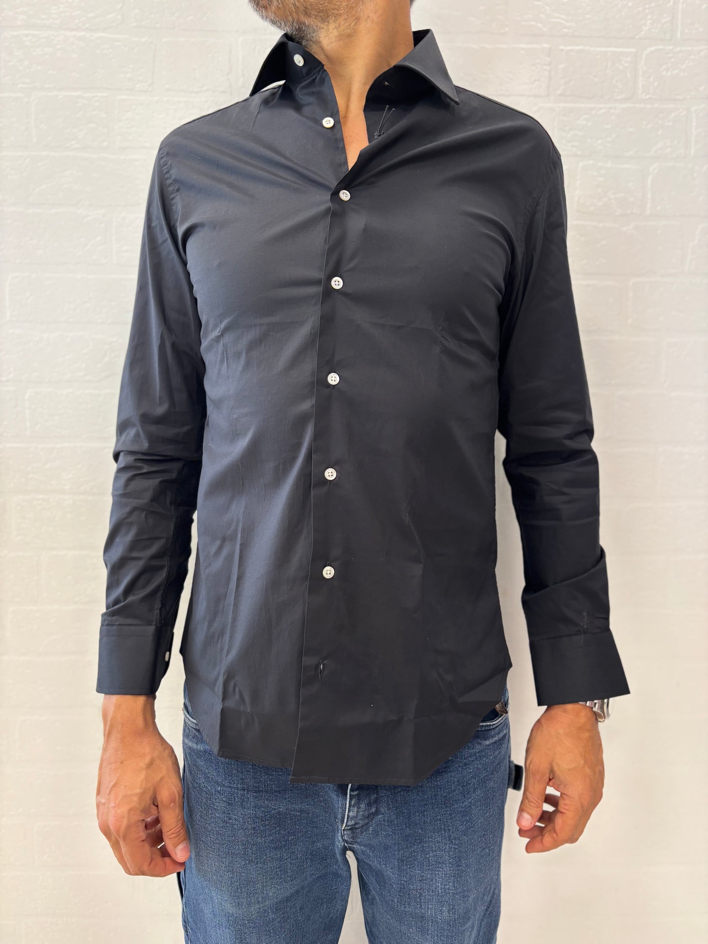 Bastoncino camicia elasticizzata cotone superior NERO