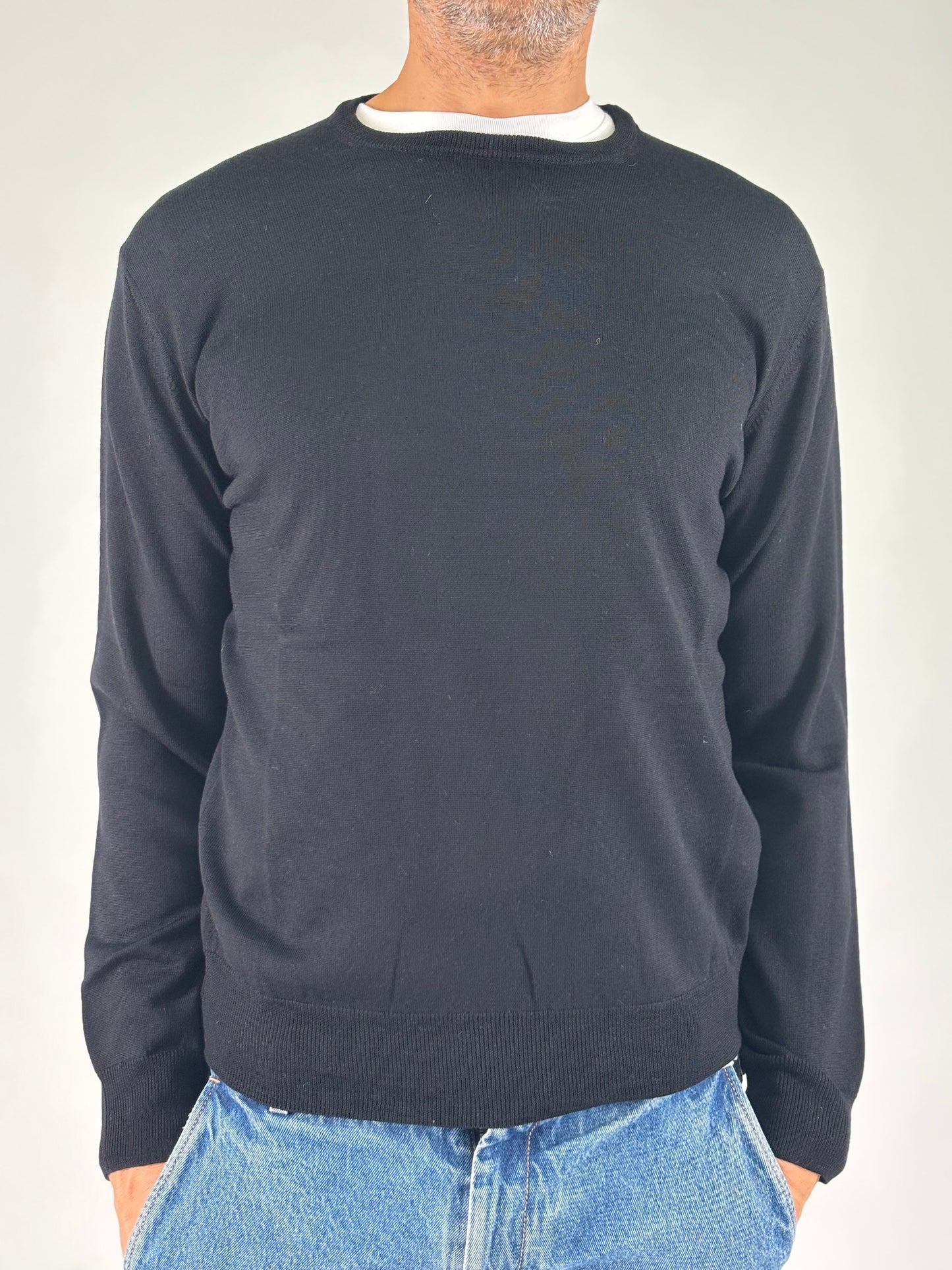 Sporting Mare Maglia ml girocollo in lana NERO