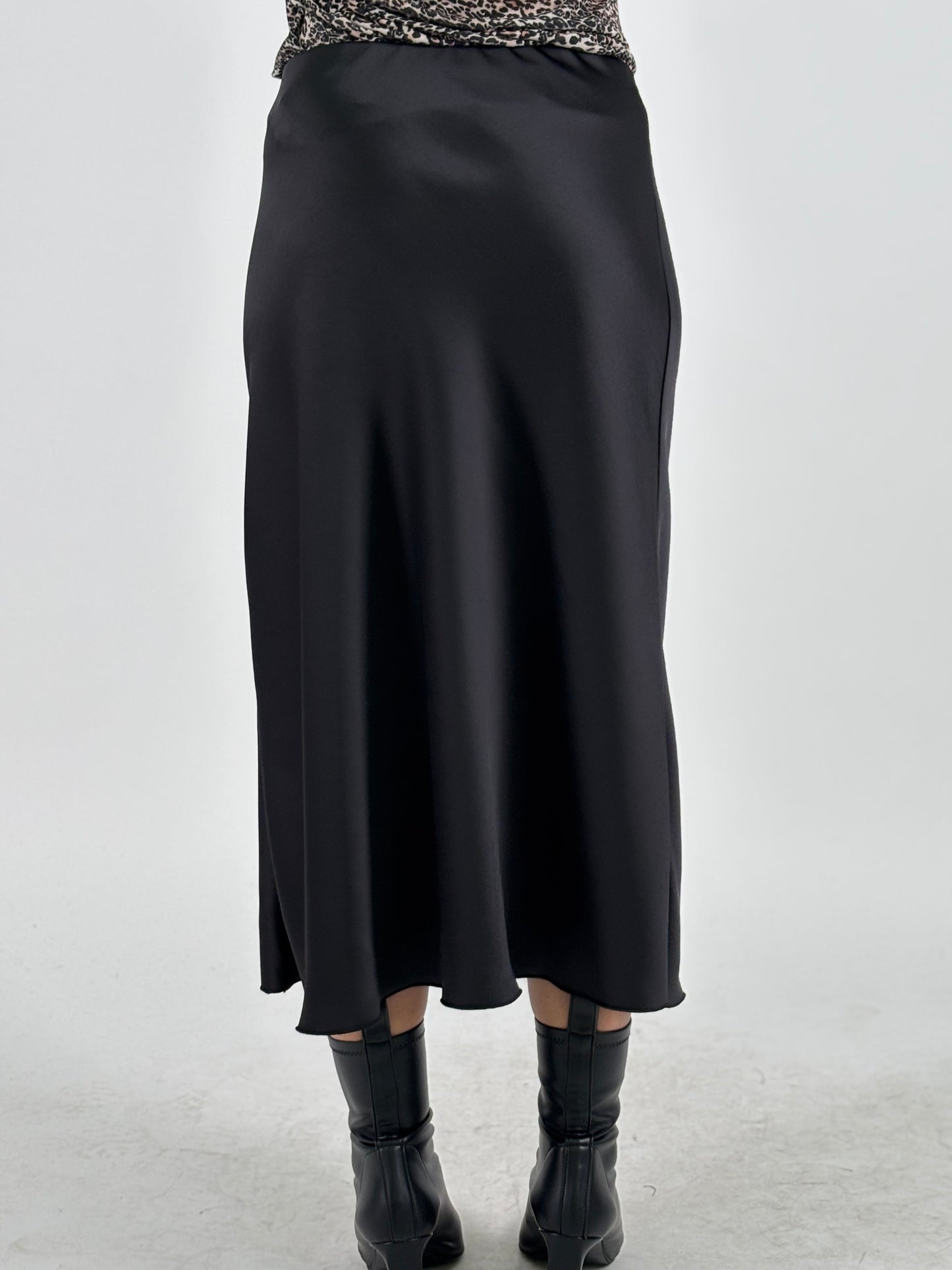 Dixie Gonna midi effetto raso NERO