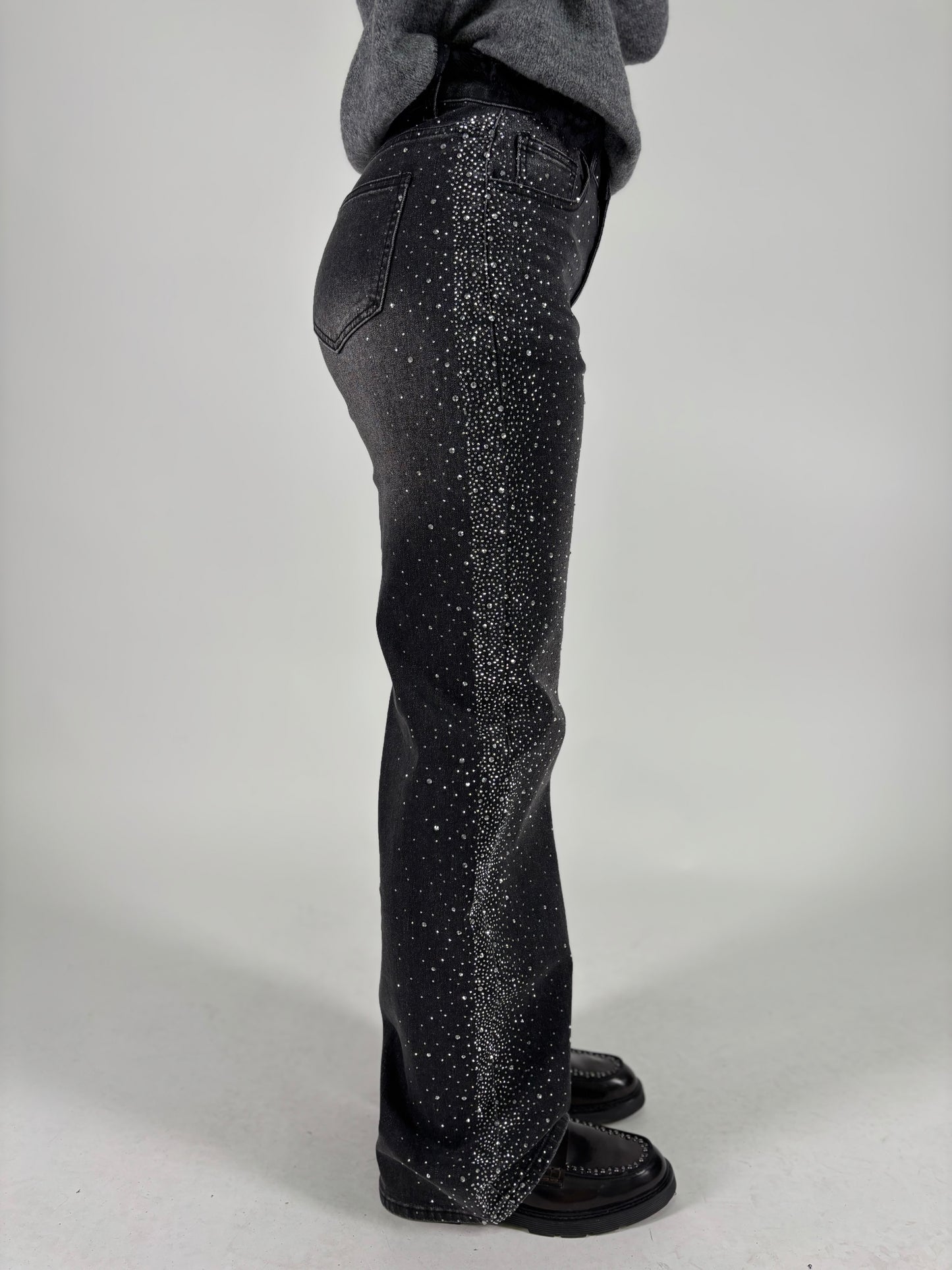 DIXIE jeans con luccichini NERO