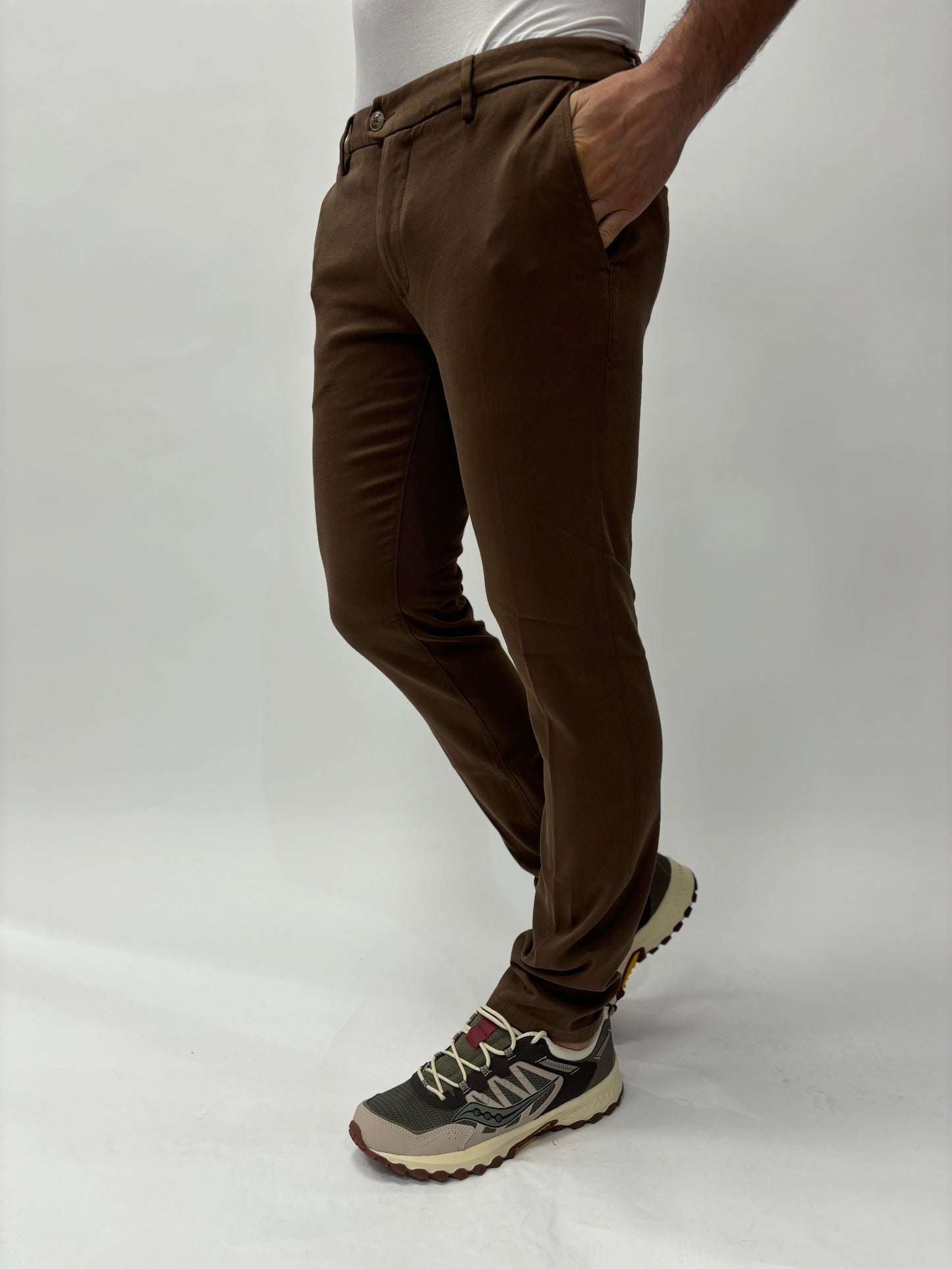 Teleria Zed Pantalone chino, caldo cotone CIOCCOLATO